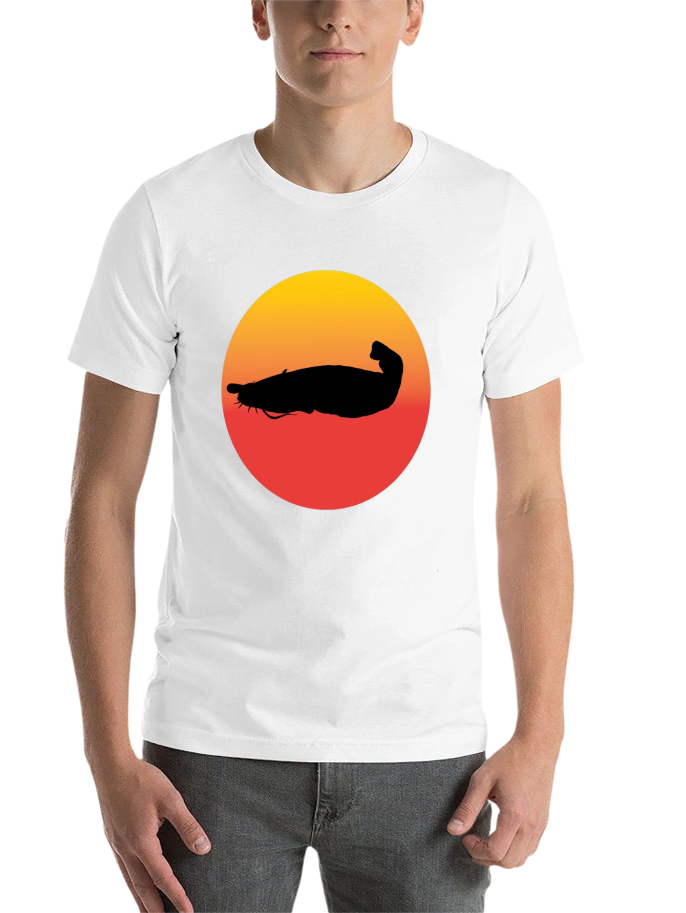 Black Catfish Sunset Graphic Tee - Unique Design view 14