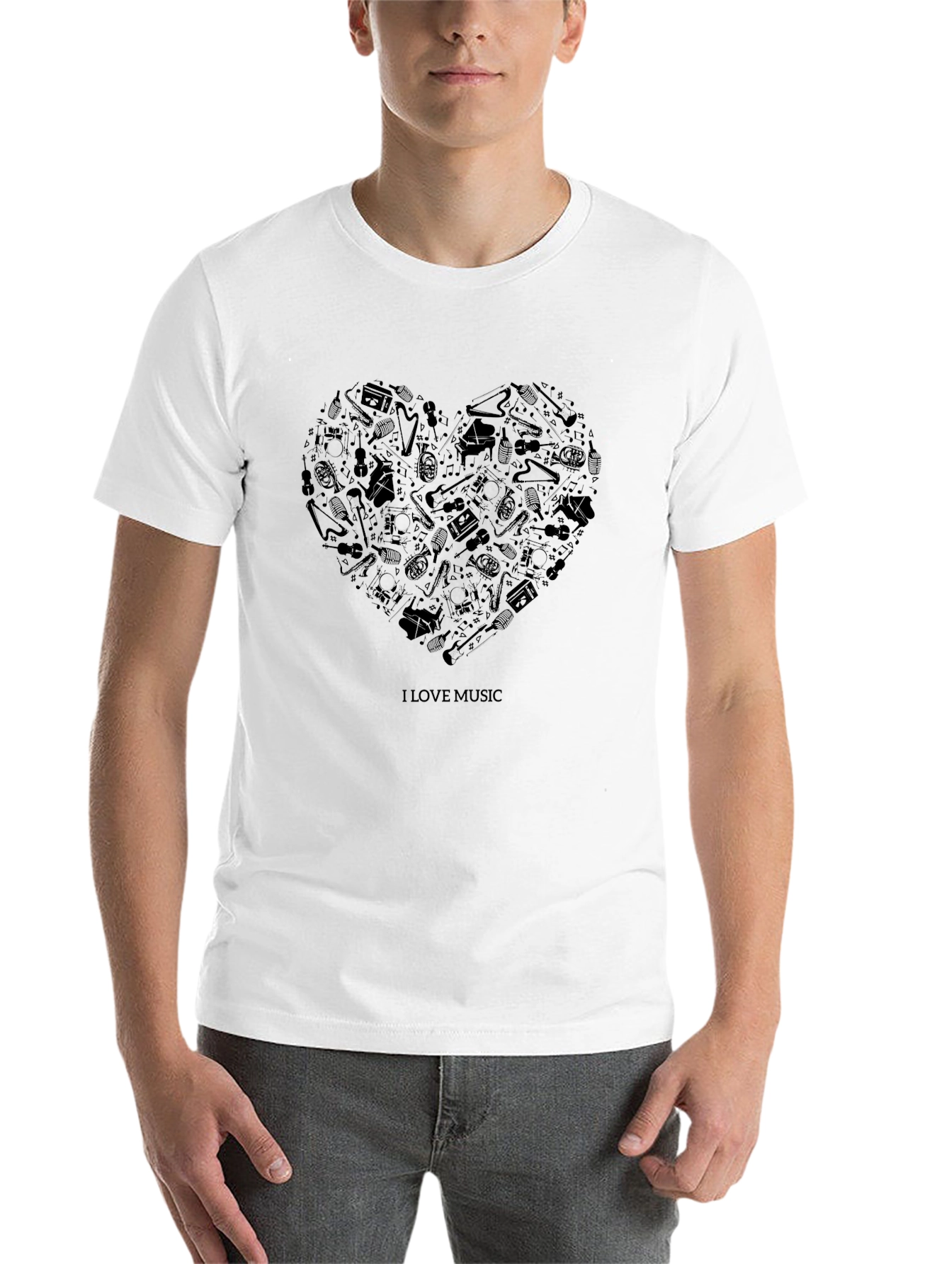 Black Music Lover's Heart T-Shirt view 14