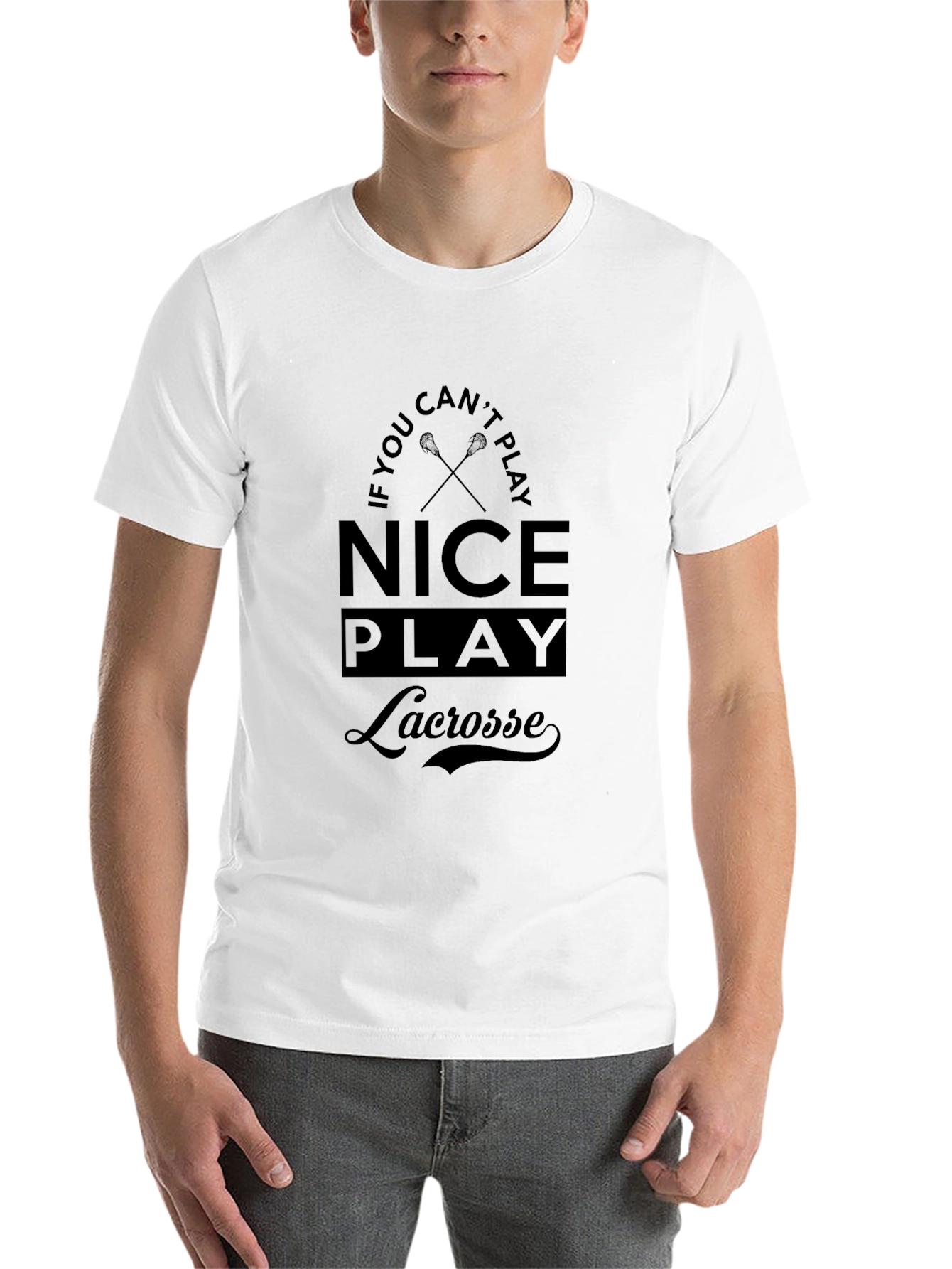 Black Nice Play Lacrosse Black T-Shirt view 14