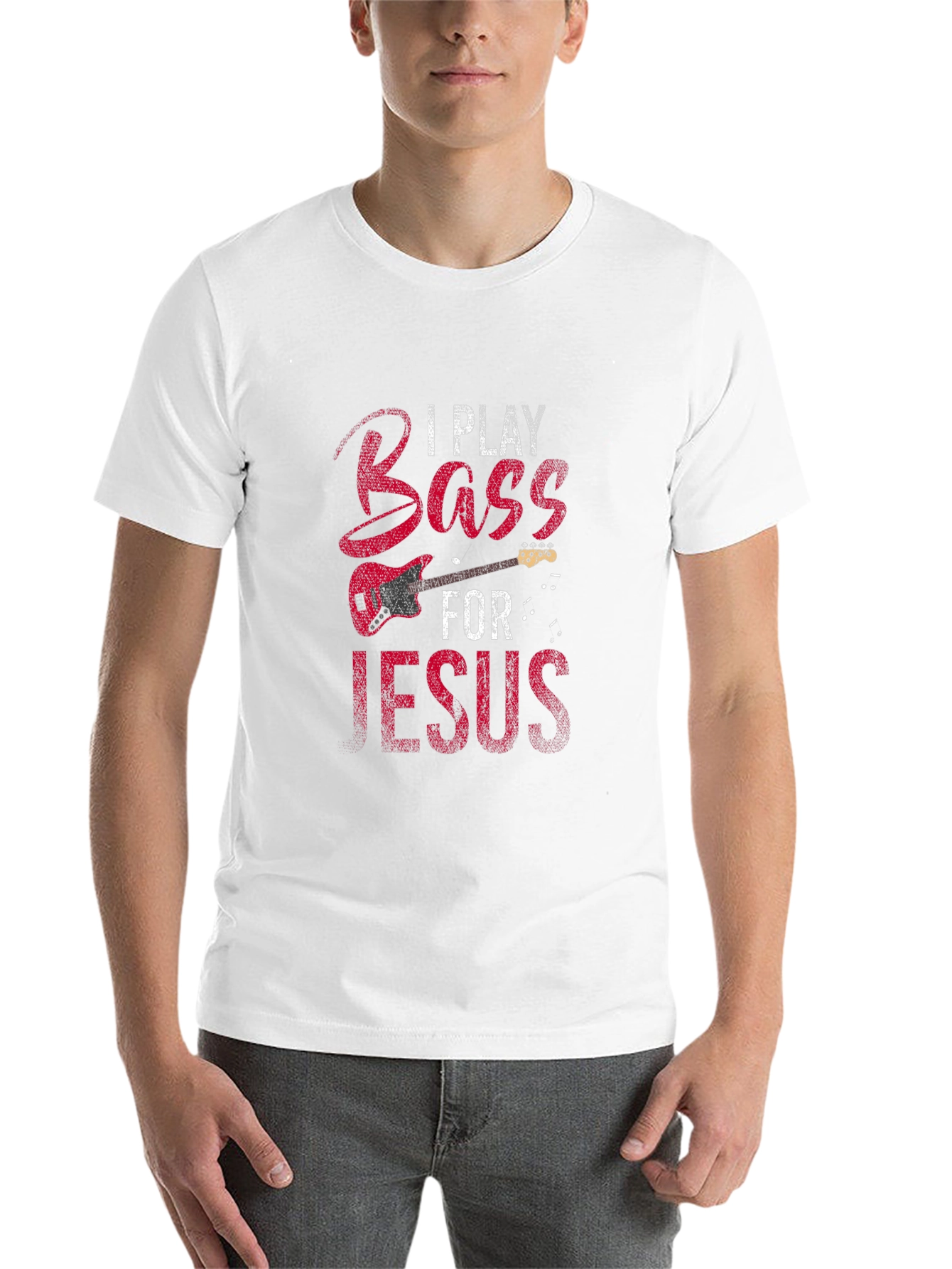 Black I Play Bass for Jesus T-Shirt view 14