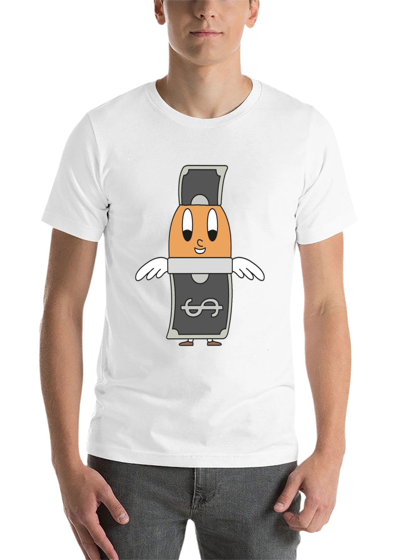 Black Cartoon Egg Money Black T-Shirt view 14