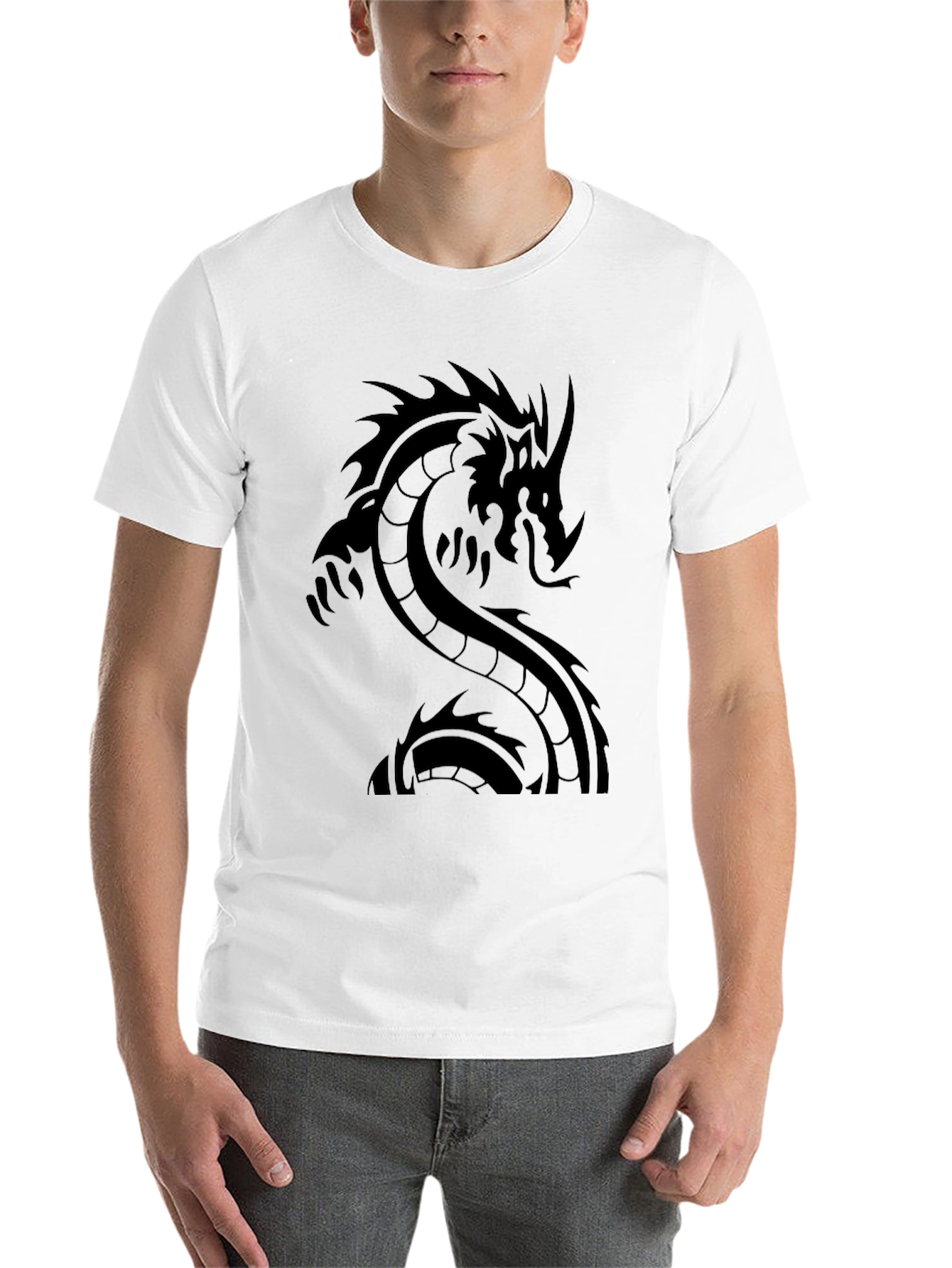 Black Dragon Graphic Black Tee - Men's Short Sleeve T-Shirt view 14