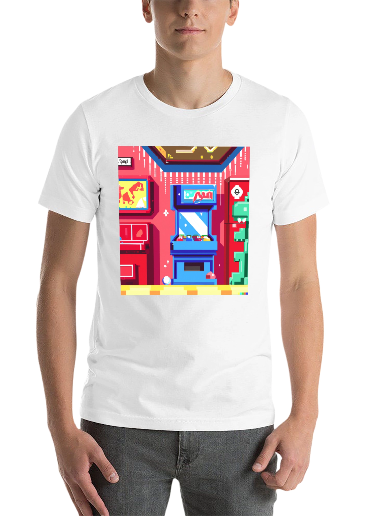 Black Retro Arcade Gamer T-Shirt - Black Cotton Tee view 14