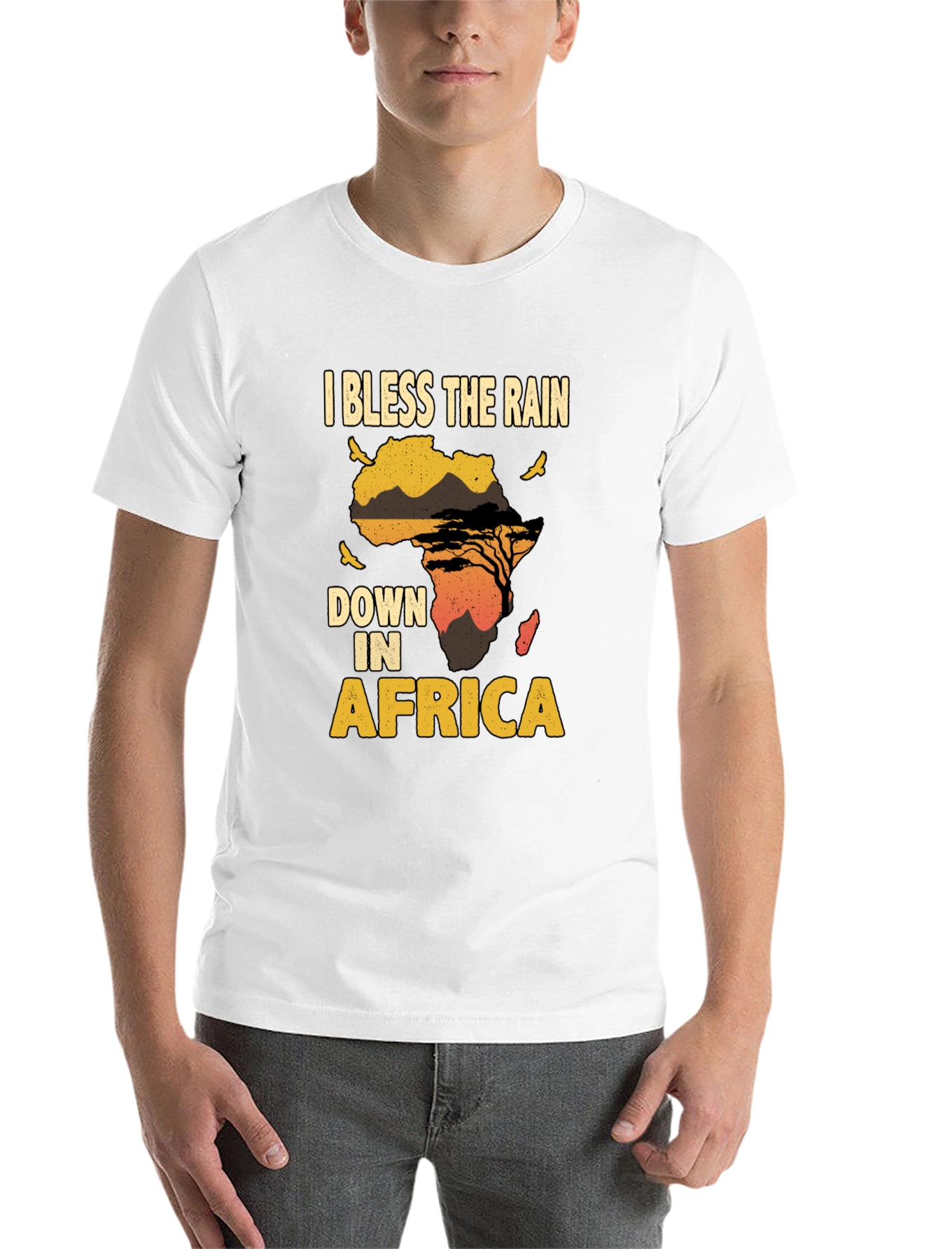 Black Bless The Rain In Africa Graphic T-Shirt view 14