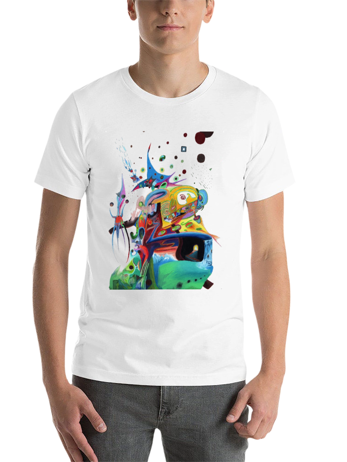 Black Abstract Art Print Black T-Shirt view 14