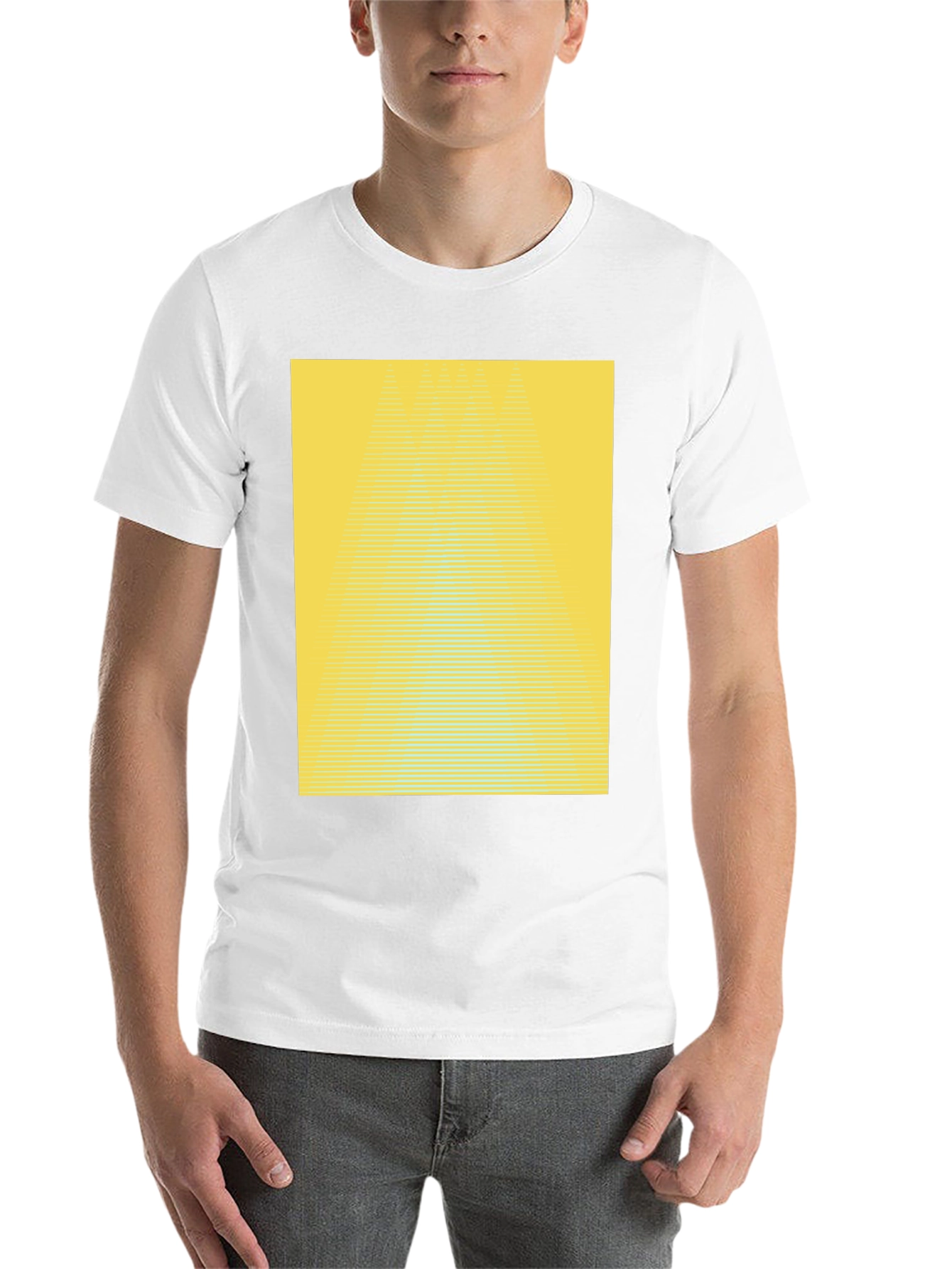 Black Abstract Yellow Gradient T-Shirt - Modern Graphic Tee view 14
