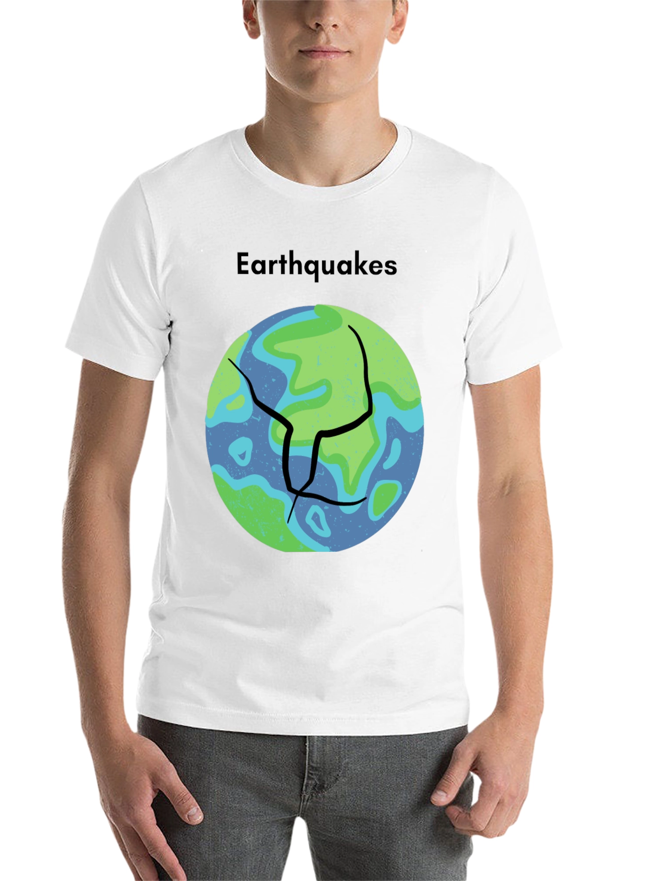 Black Earthquakes Graphic Tee - Black Crew Neck T-Shirt view 14