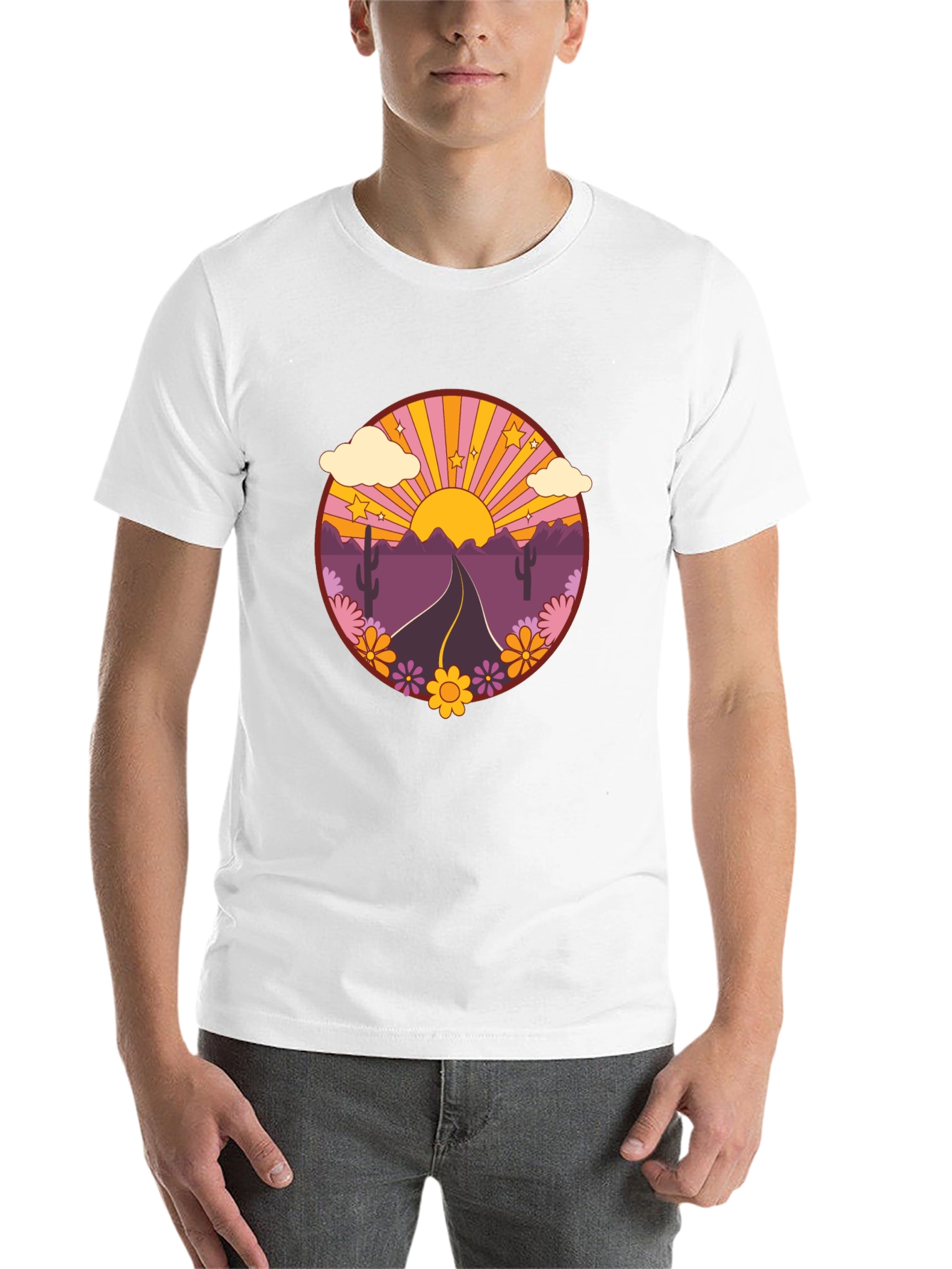 Black Retro Desert Road Trip T-Shirt view 14
