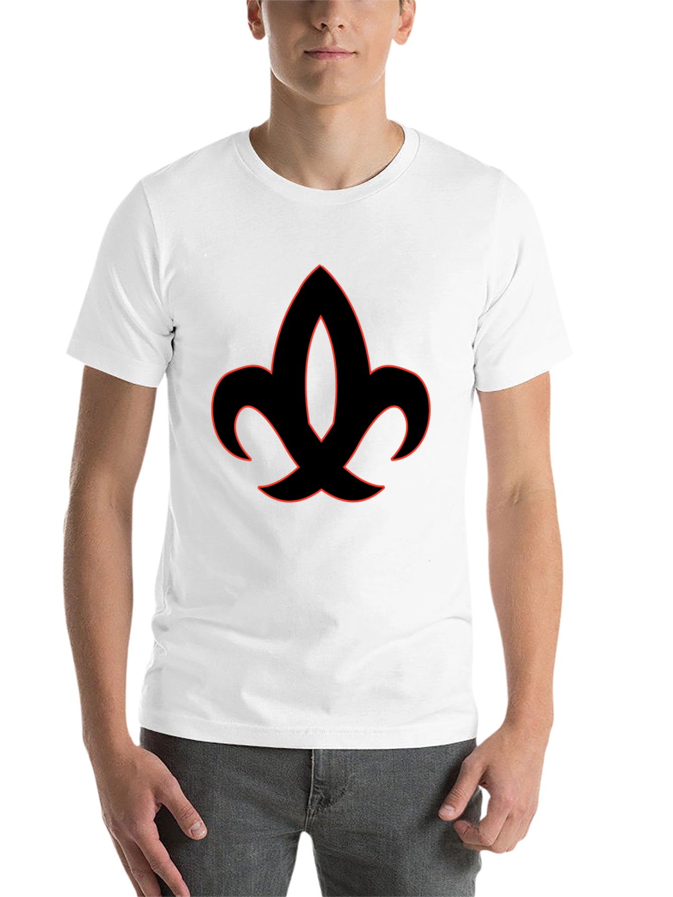 Black Fleur-de-Lis Graphic Tee - Modern Style view 14