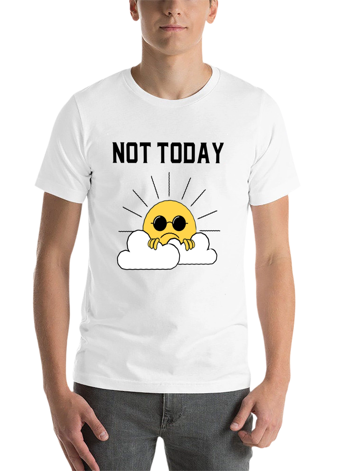 Black Not Today Funny Graphic Tee view 14