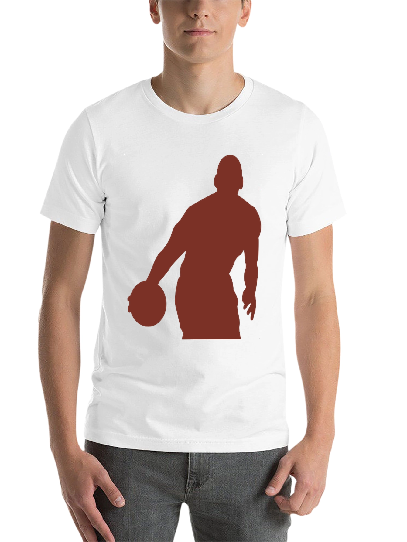 Black Basketball Silhouette Graphic Tee - Stylish Men's T-Shirt view 14