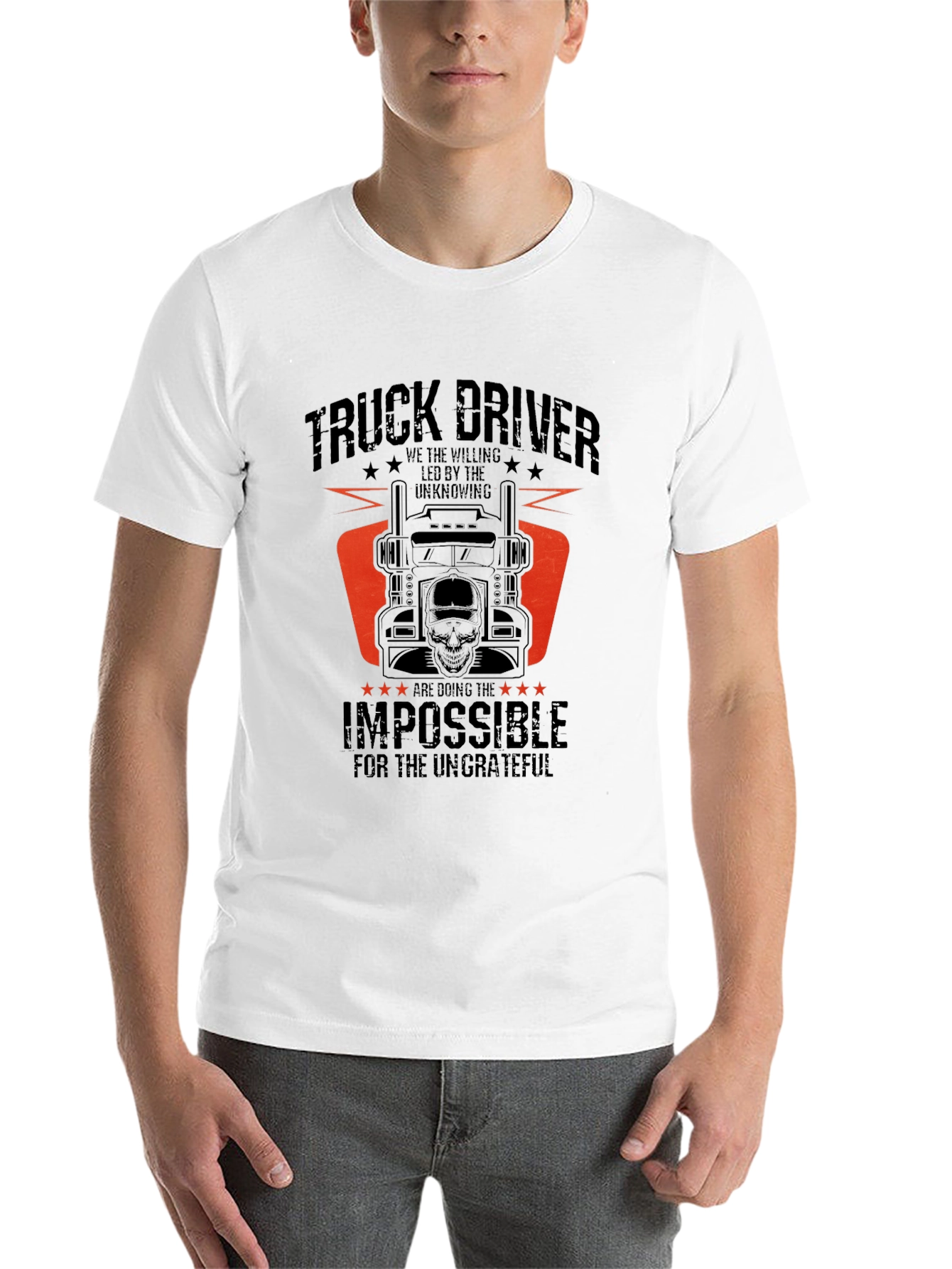 Black Truck Driver T-Shirt - Doing the Impossible view 14