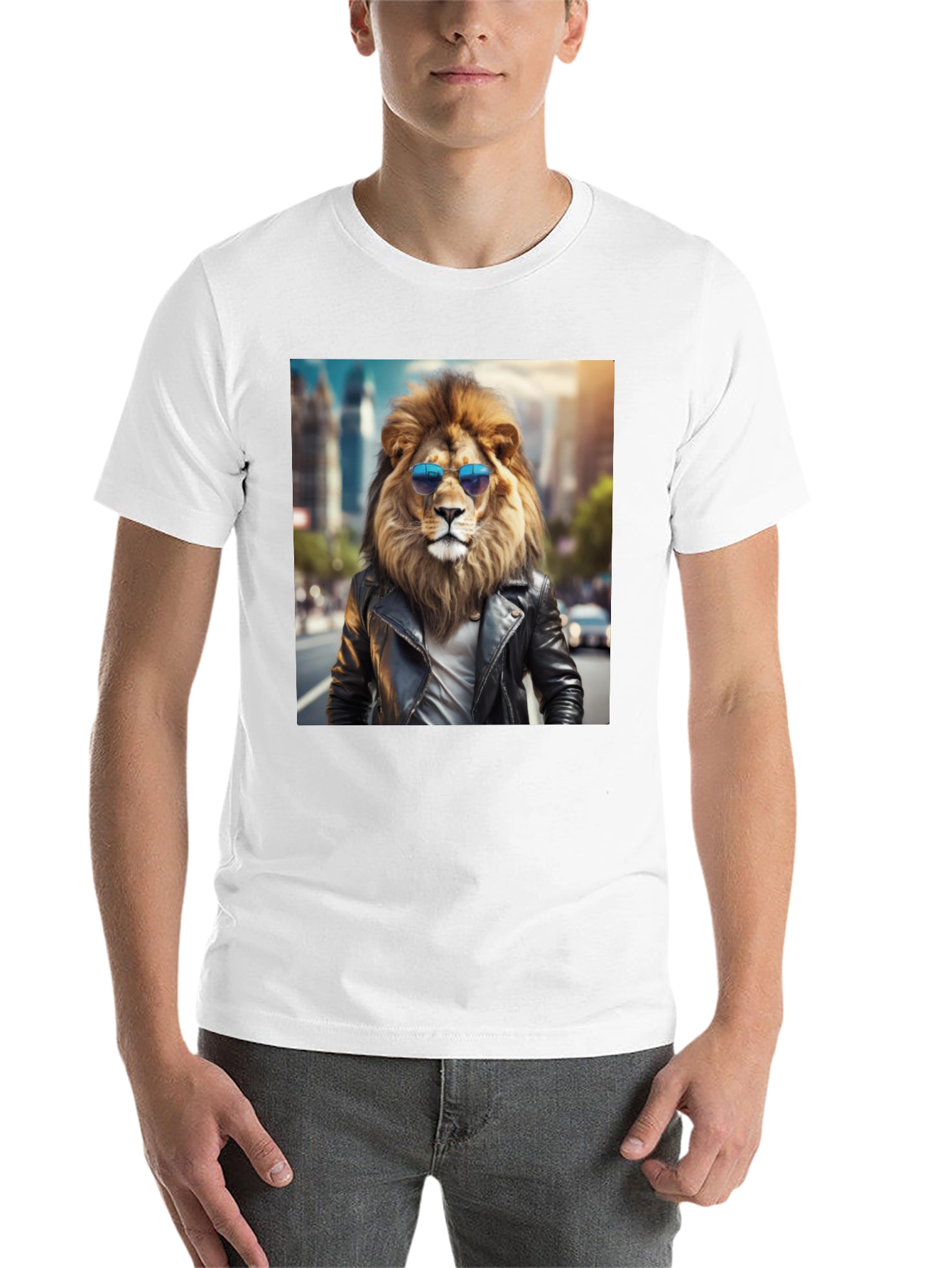 Black Cool Lion Graphic Tee - Street Style view 14