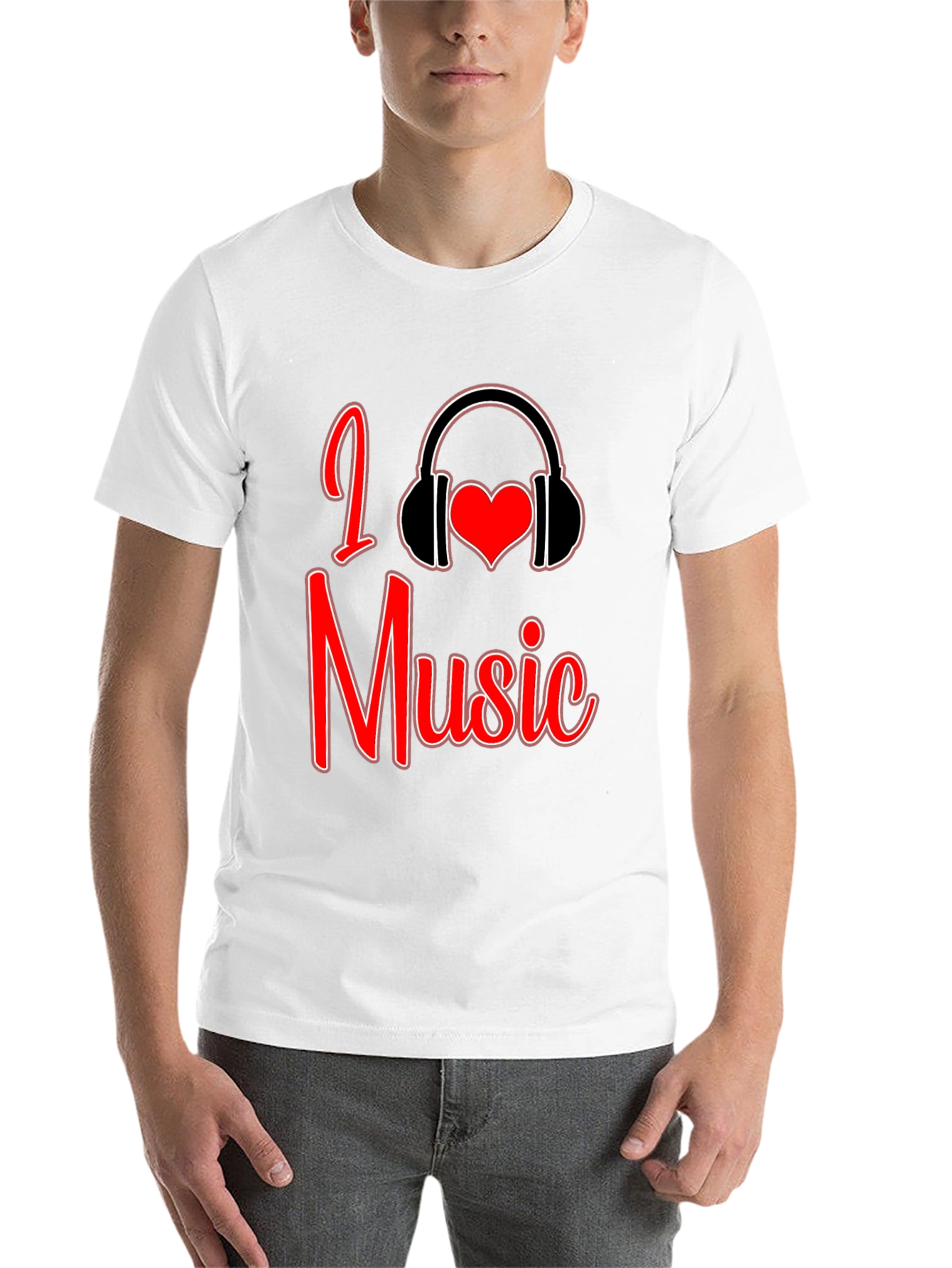 Black I Love Music Graphic T-Shirt view 14