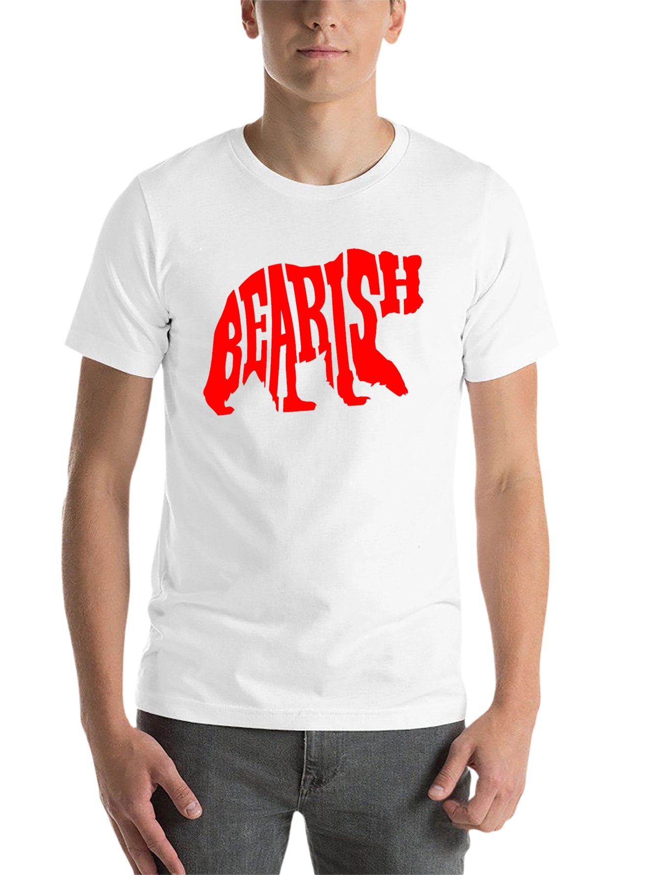 Black Bearish Graphic Tee - Black Cotton T-Shirt view 14