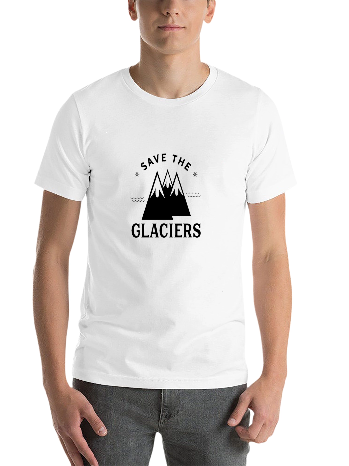 Black Save the Glaciers Black Graphic Tee view 14