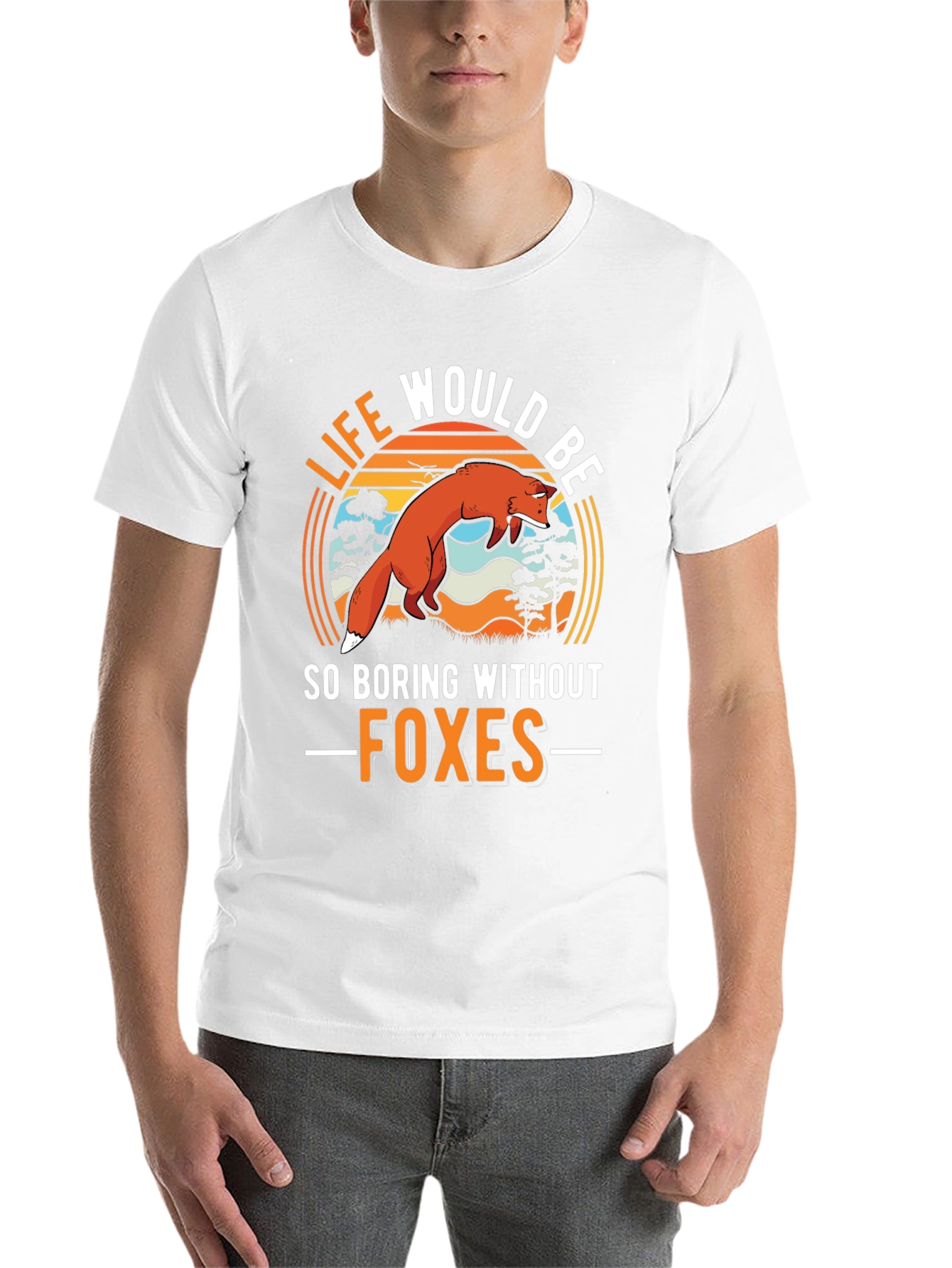 Black Life Would Be So Boring Without Foxes Black T-Shirt view 14