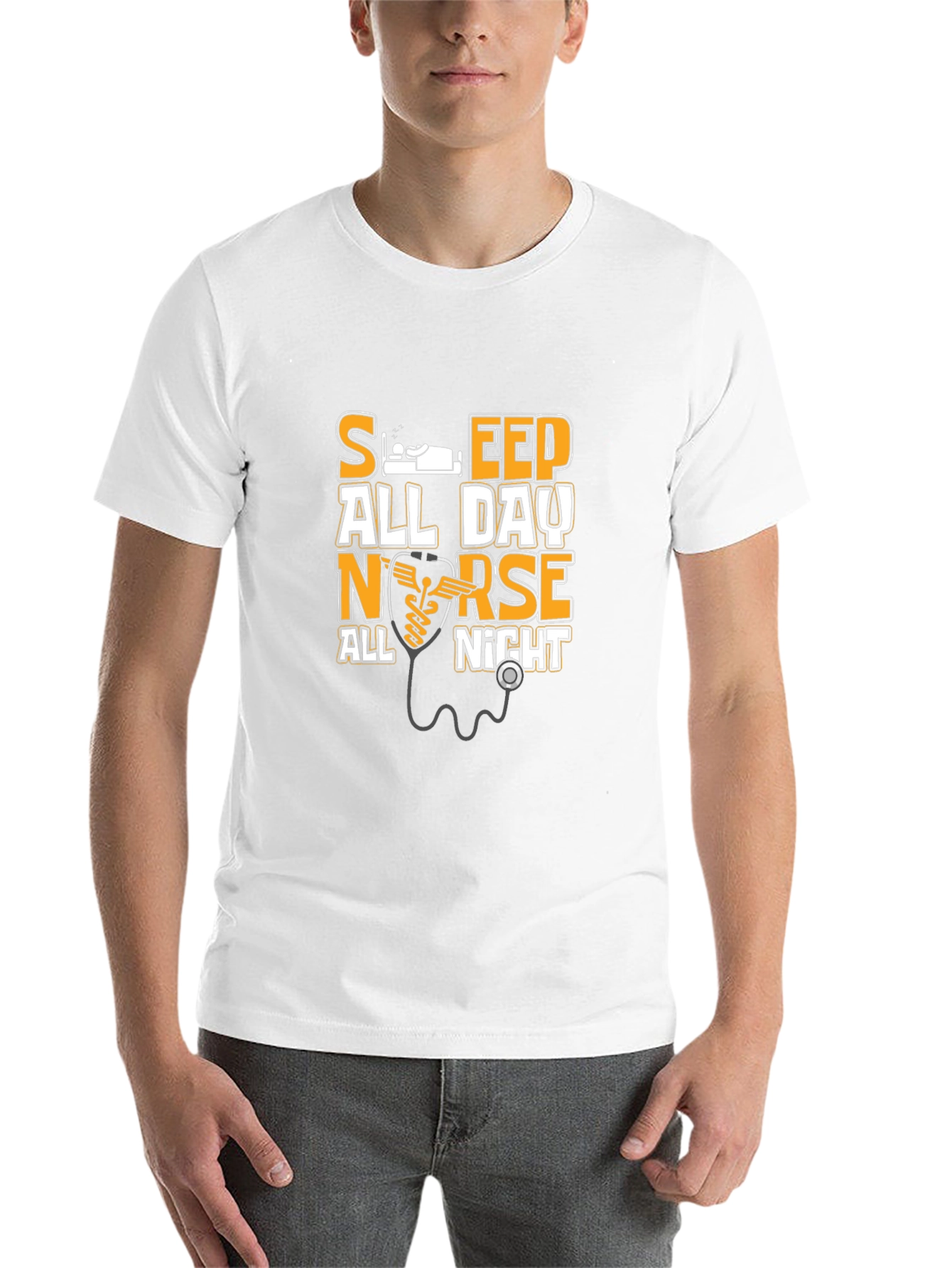 Black Sleep All Day Nurse All Night T-Shirt view 14