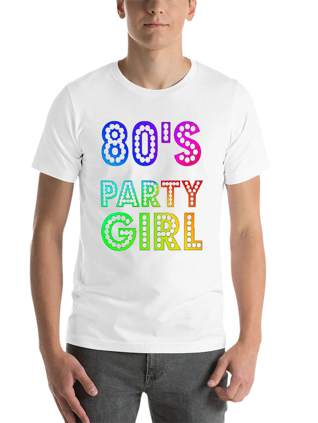 Black 80's Party Girl Graphic Tee - Retro Style view 14