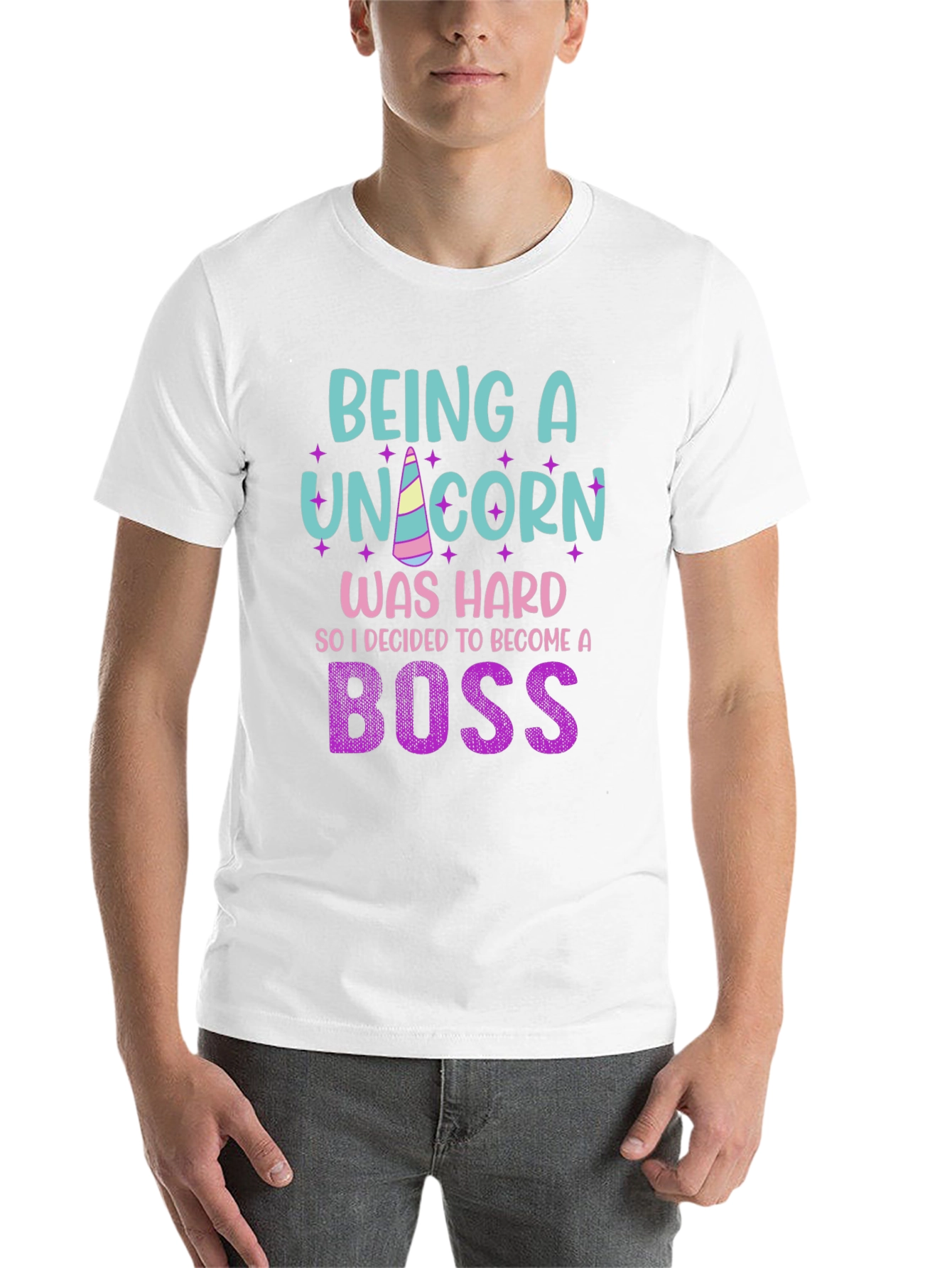 Black Being A Unicorn Was Hard - Funny Novelty T-Shirt view 14