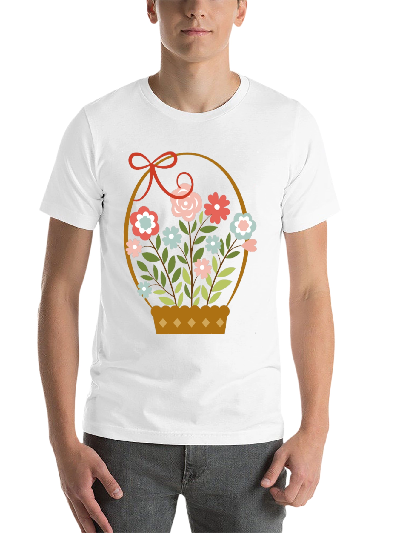 Black Floral Basket T-Shirt view 14