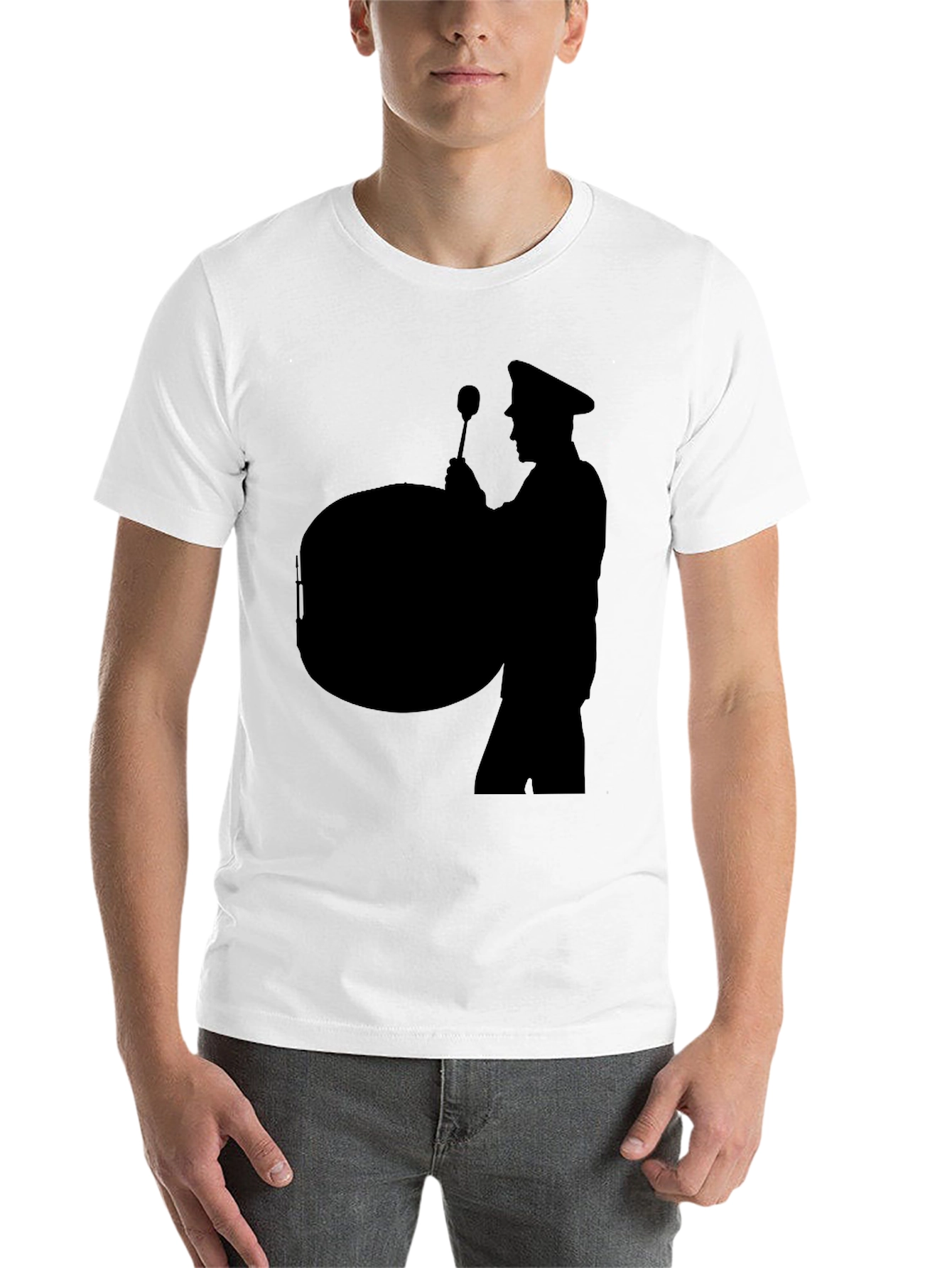 Black Silhouette Drummer Black T-Shirt view 14