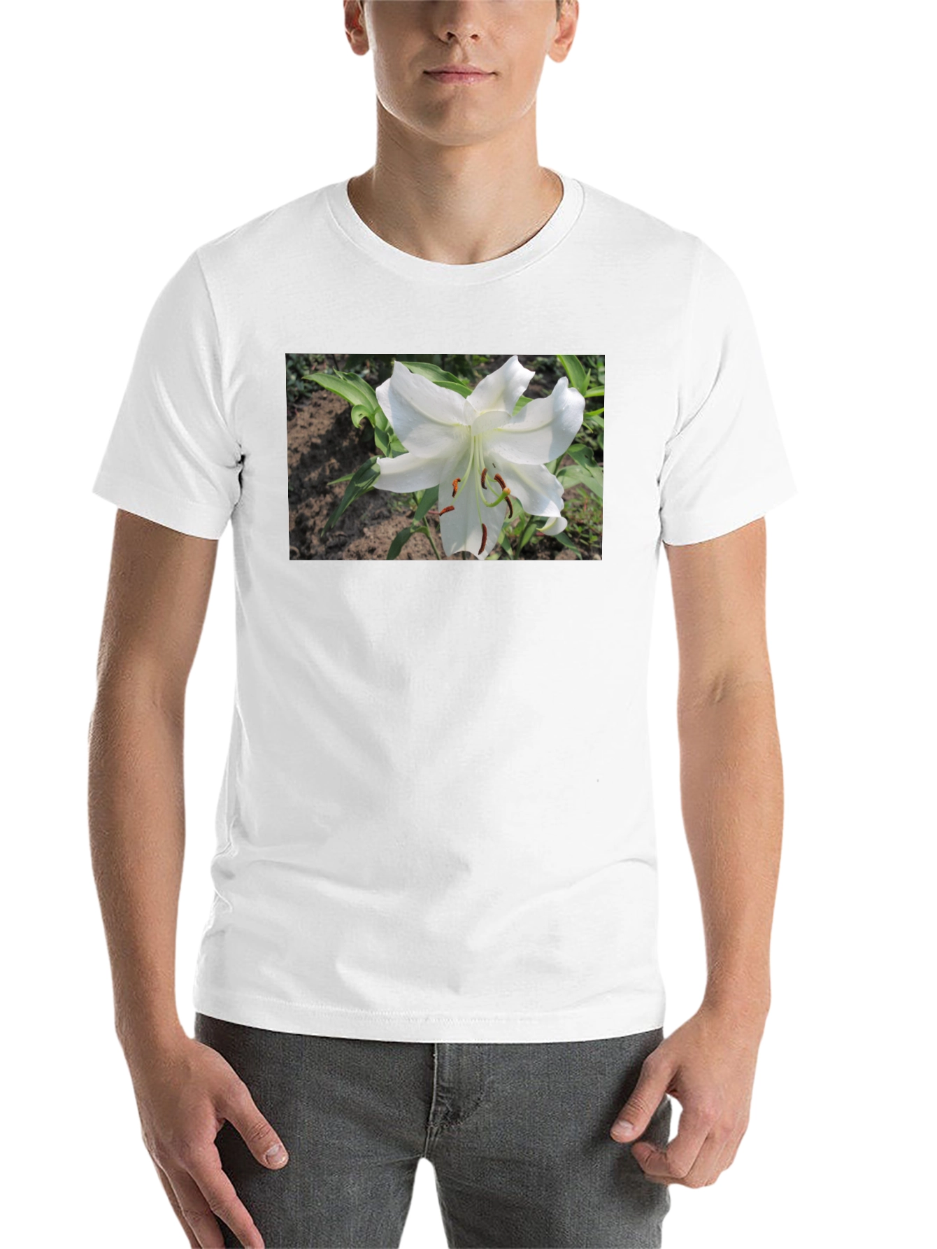 Black White Lily Graphic Tee - Soft Cotton Blend view 14