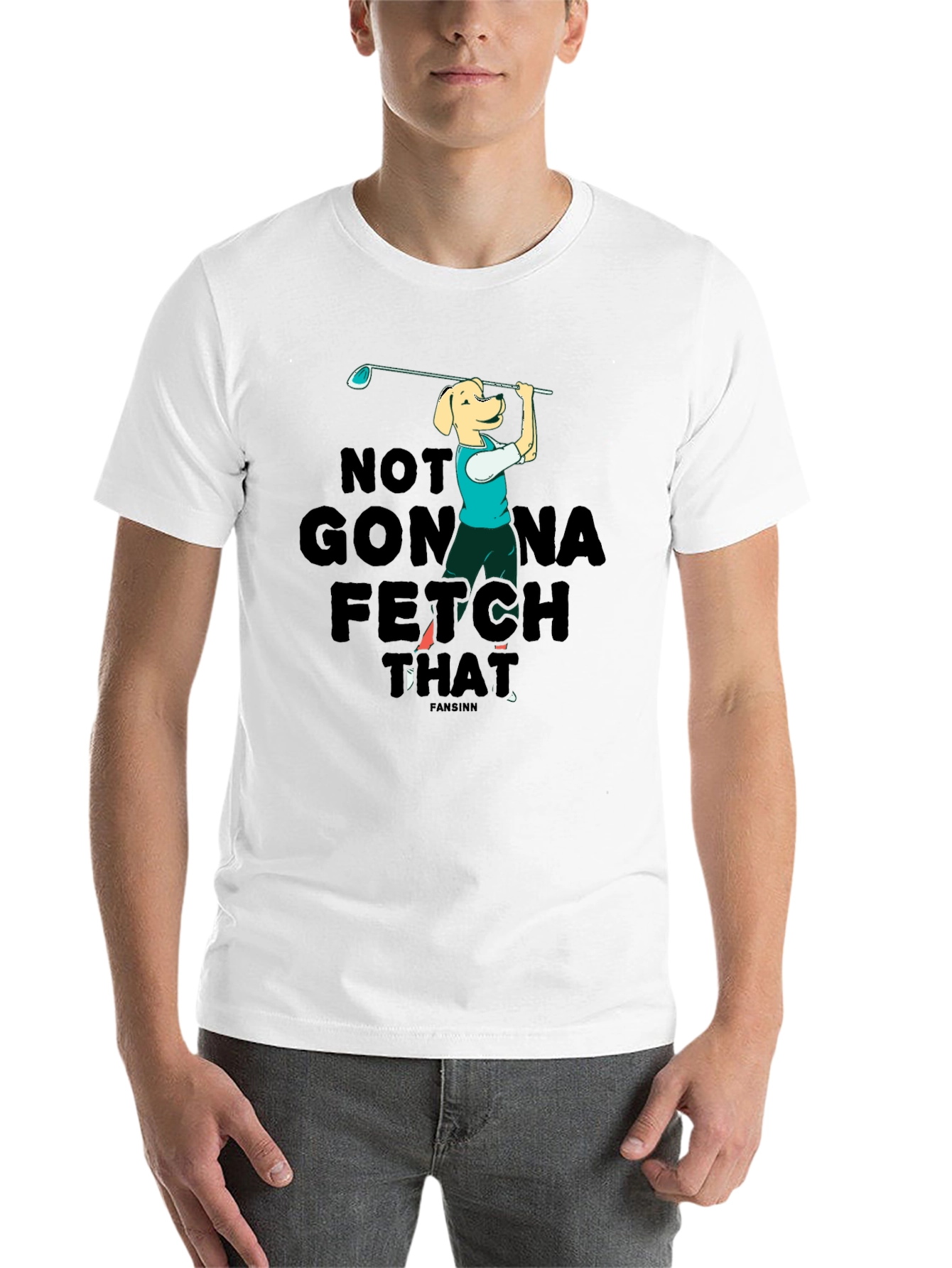 Black Funny Dog Golf T-Shirt - Not Gonna Fetch That view 14