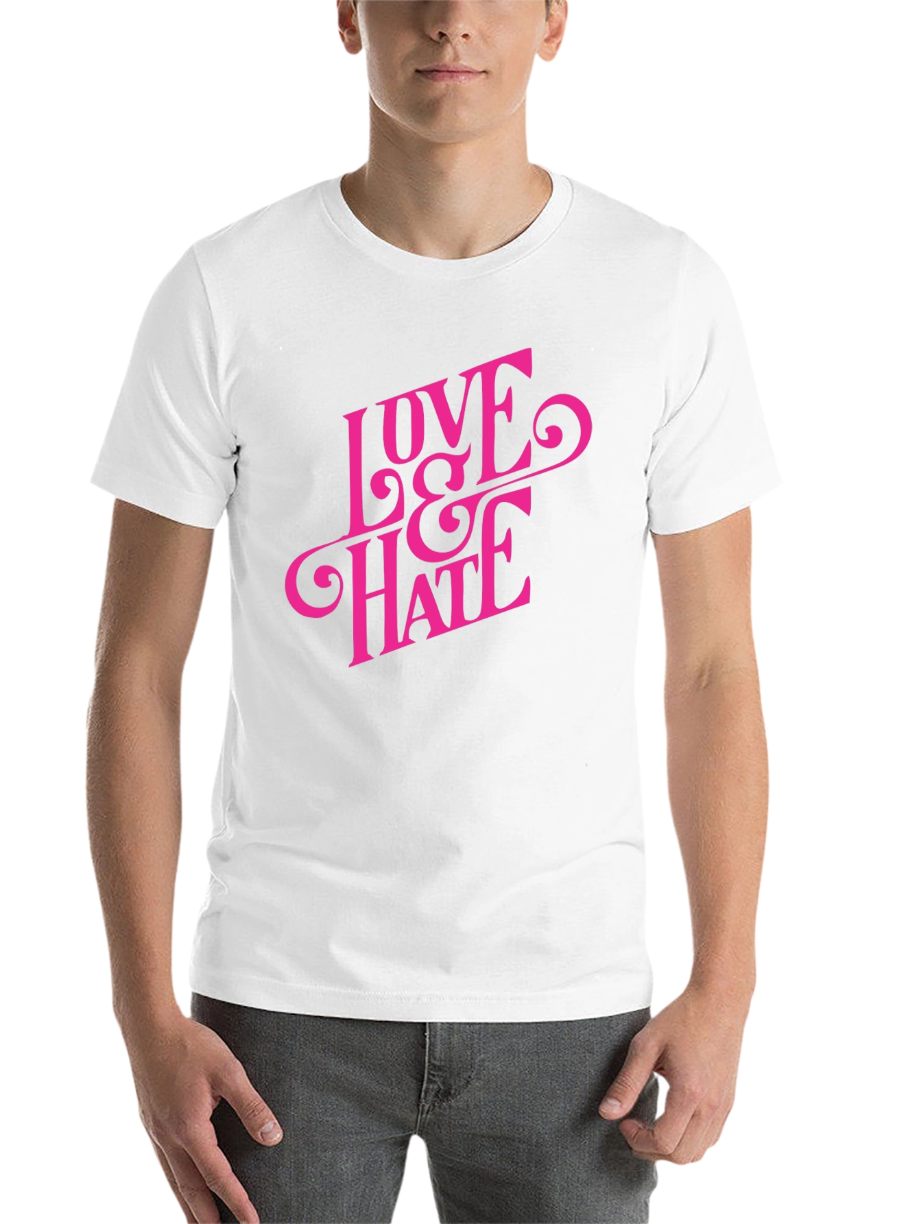 Black Love & Hate Graphic Tee - Bold Statement T-Shirt view 14