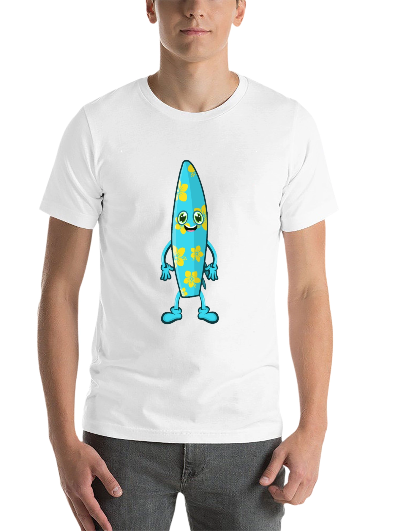 Black Fun Surfboard Character Graphic Tee view 14