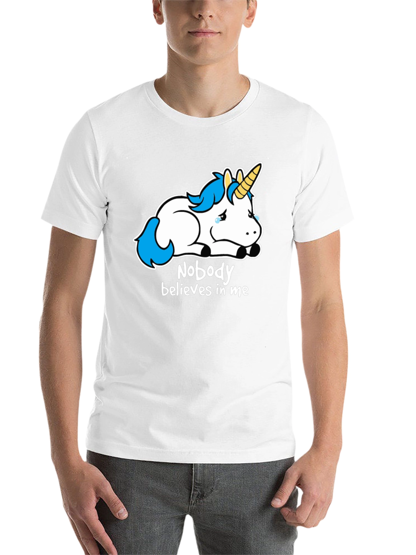 Black Sad Unicorn Graphic Tee - Nobody Believes view 14