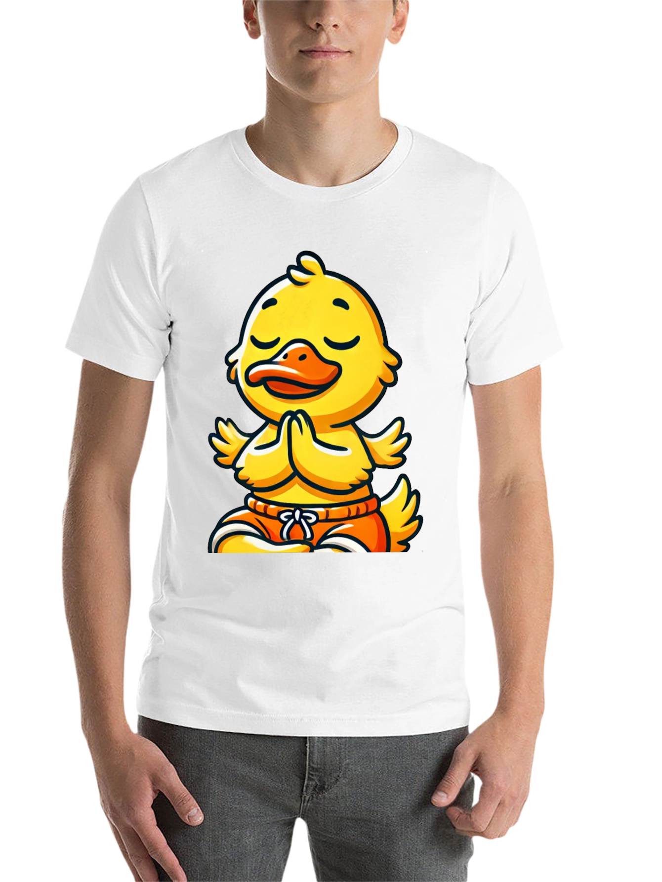 Black Meditating Duck T-Shirt: Funny Yoga Animal Tee view 14