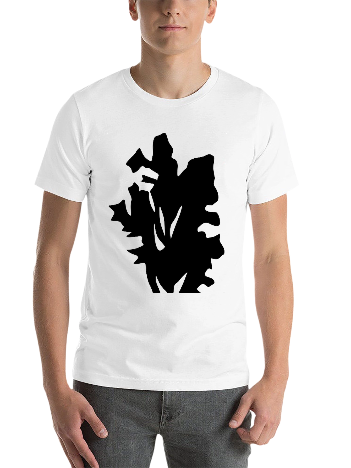 Black Men's Graphic Print Black T-Shirt view 14