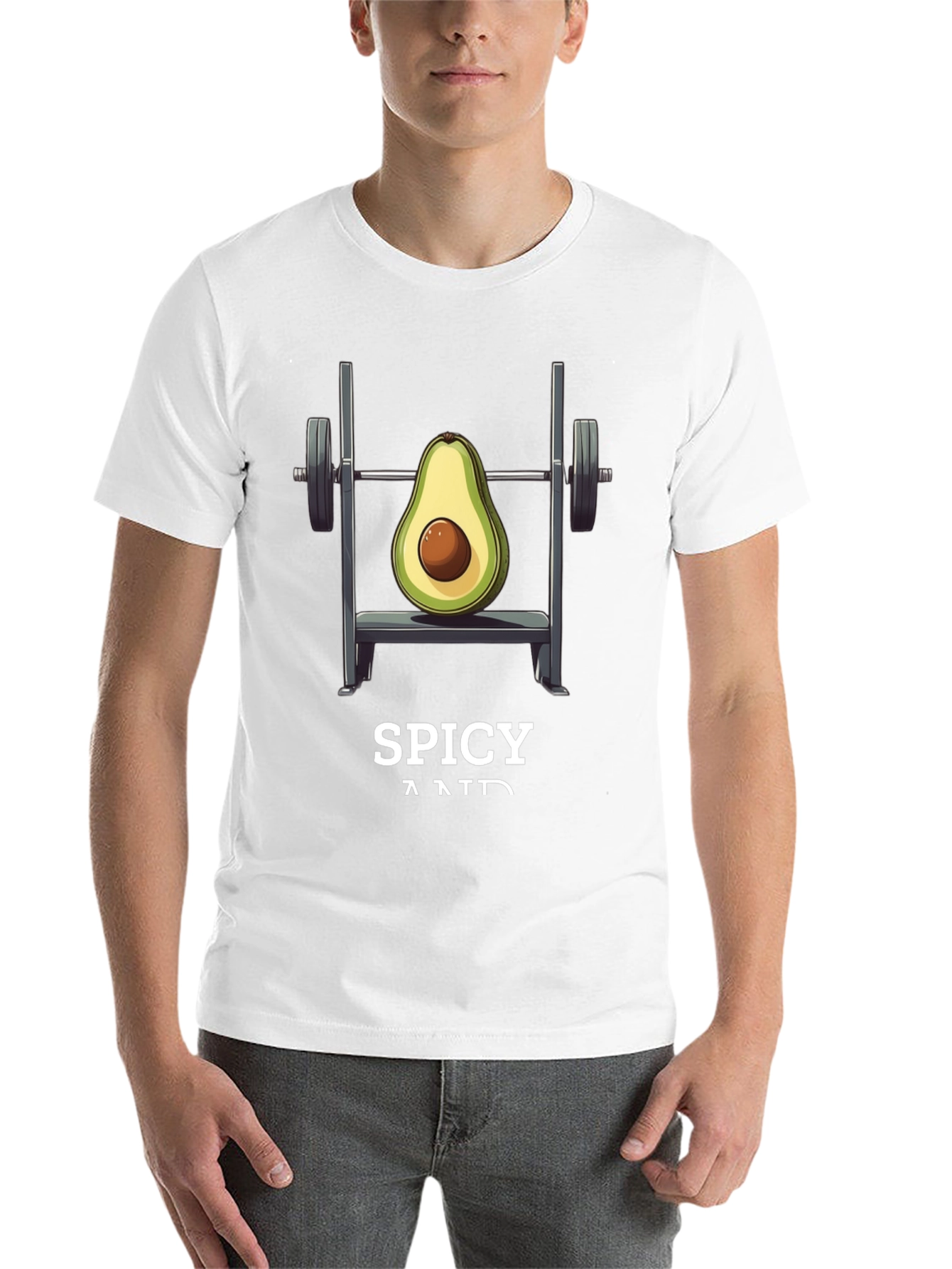 Black Avocado Gym Workout T-Shirt - Spicy and Fit! view 14