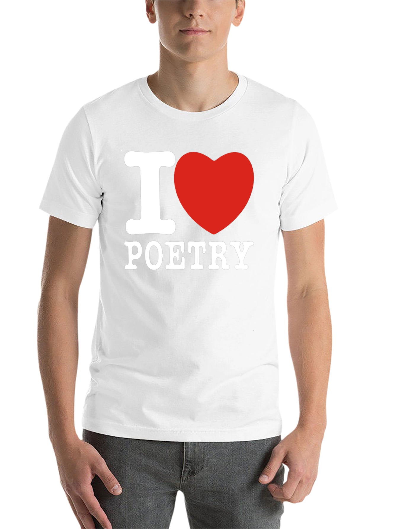Black I Heart Poetry Graphic Tee - Soft Cotton Blend Shirt view 14