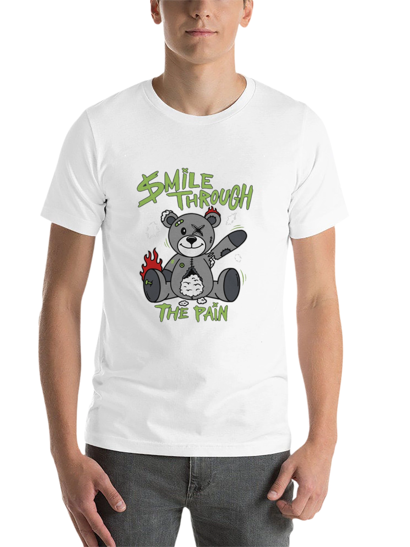 Black Smile Through The Pain Graphic T-Shirt view 14