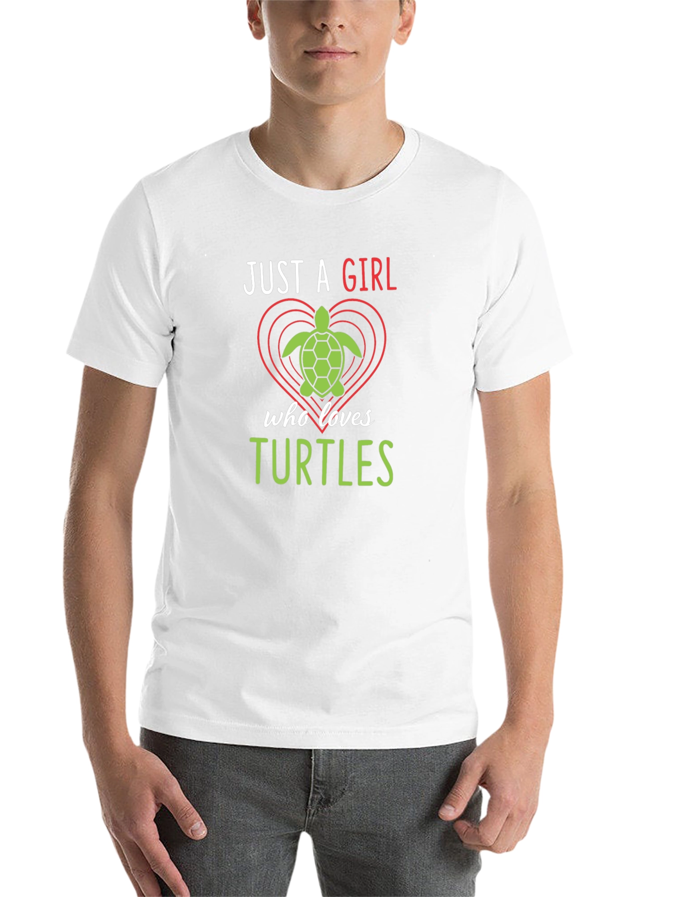 Black Just a Girl Who Loves Turtles T-Shirt view 14