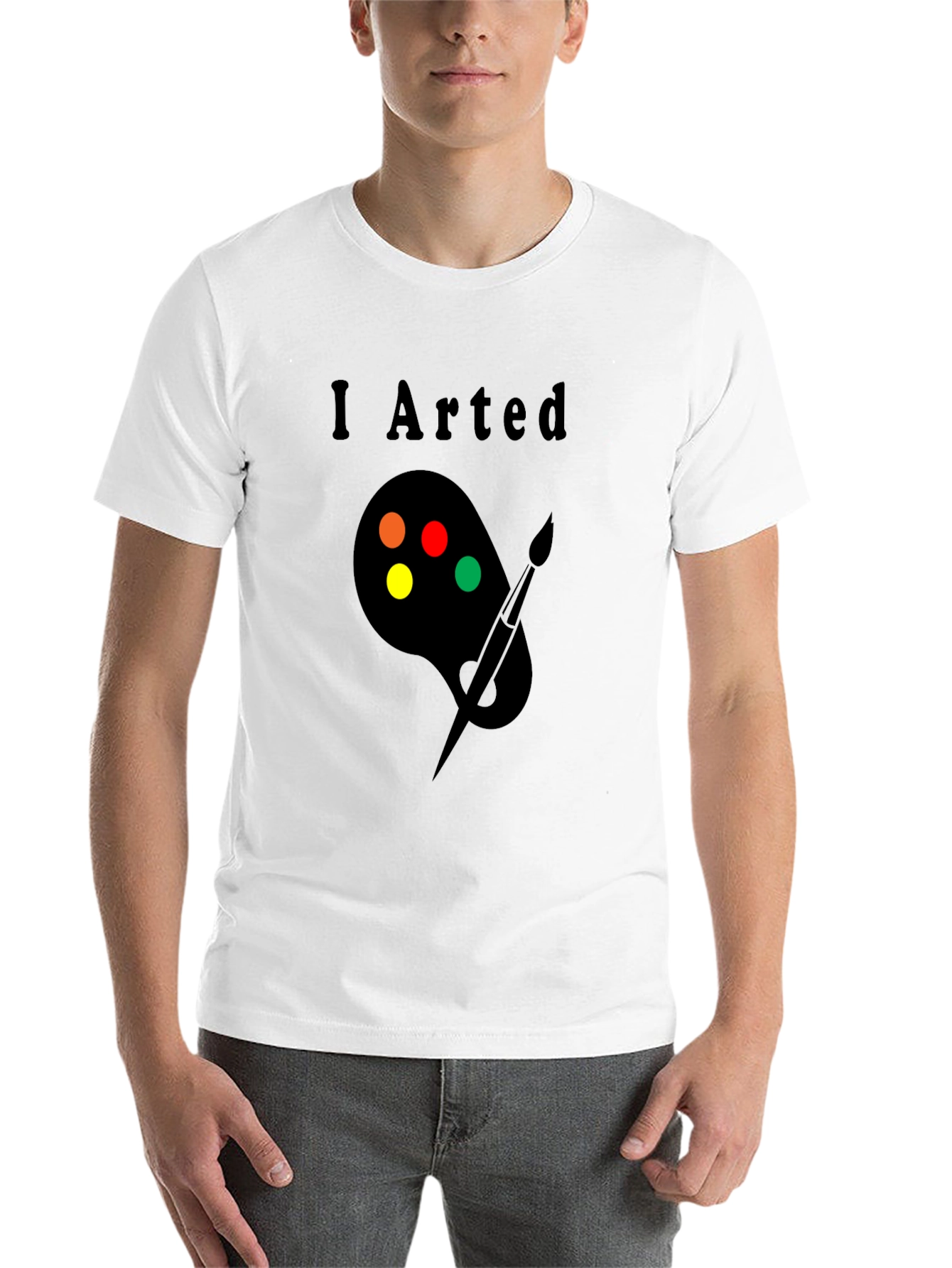 Black I Arted T-Shirt - Painter Palette Design view 14
