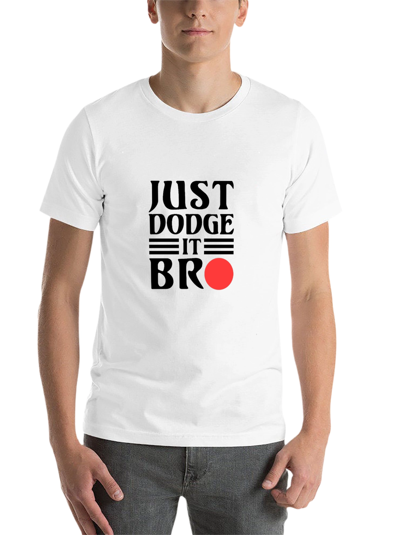 Black Just Dodge It Bro - Men's Graphic Tee view 14