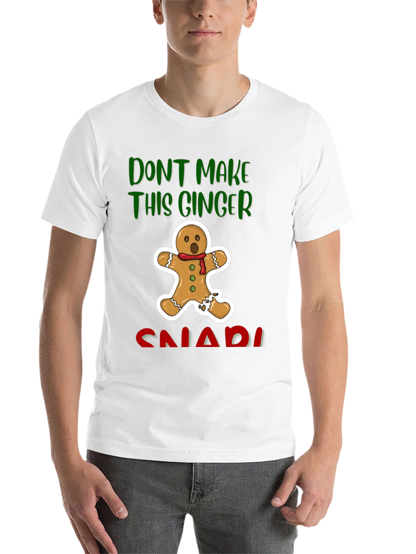 Black Gingerbread Man T-Shirt - Don't Make This Ginger Snap view 14