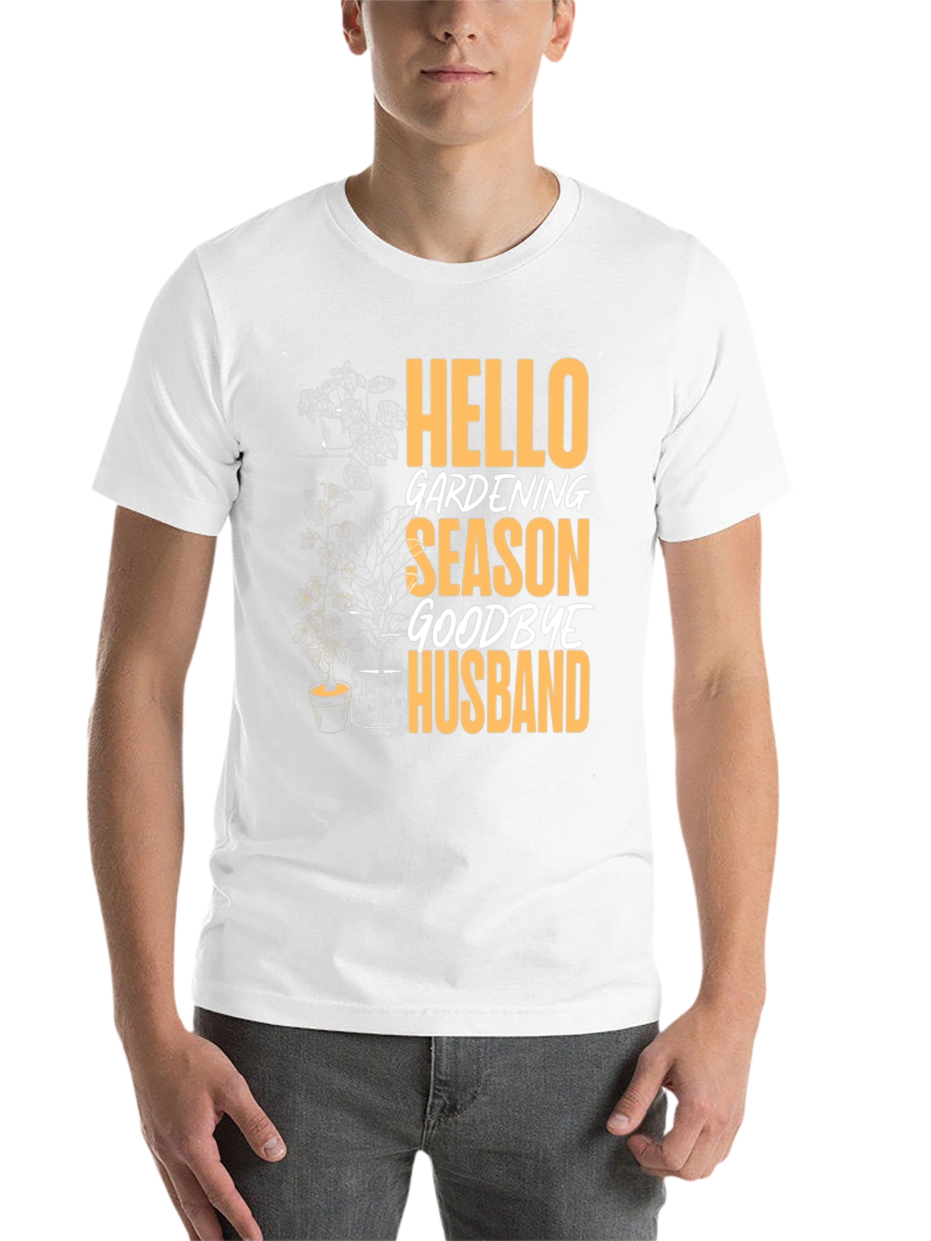 Black Hello Gardening Season Goodbye Husband Tee view 14
