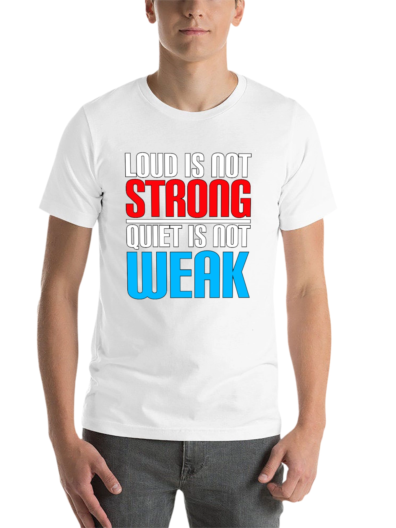 Black Loud is Not Strong Graphic T-Shirt view 14