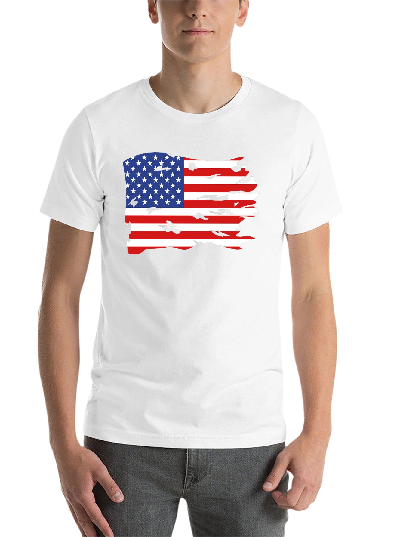 Black American Flag Graphic Tee view 14