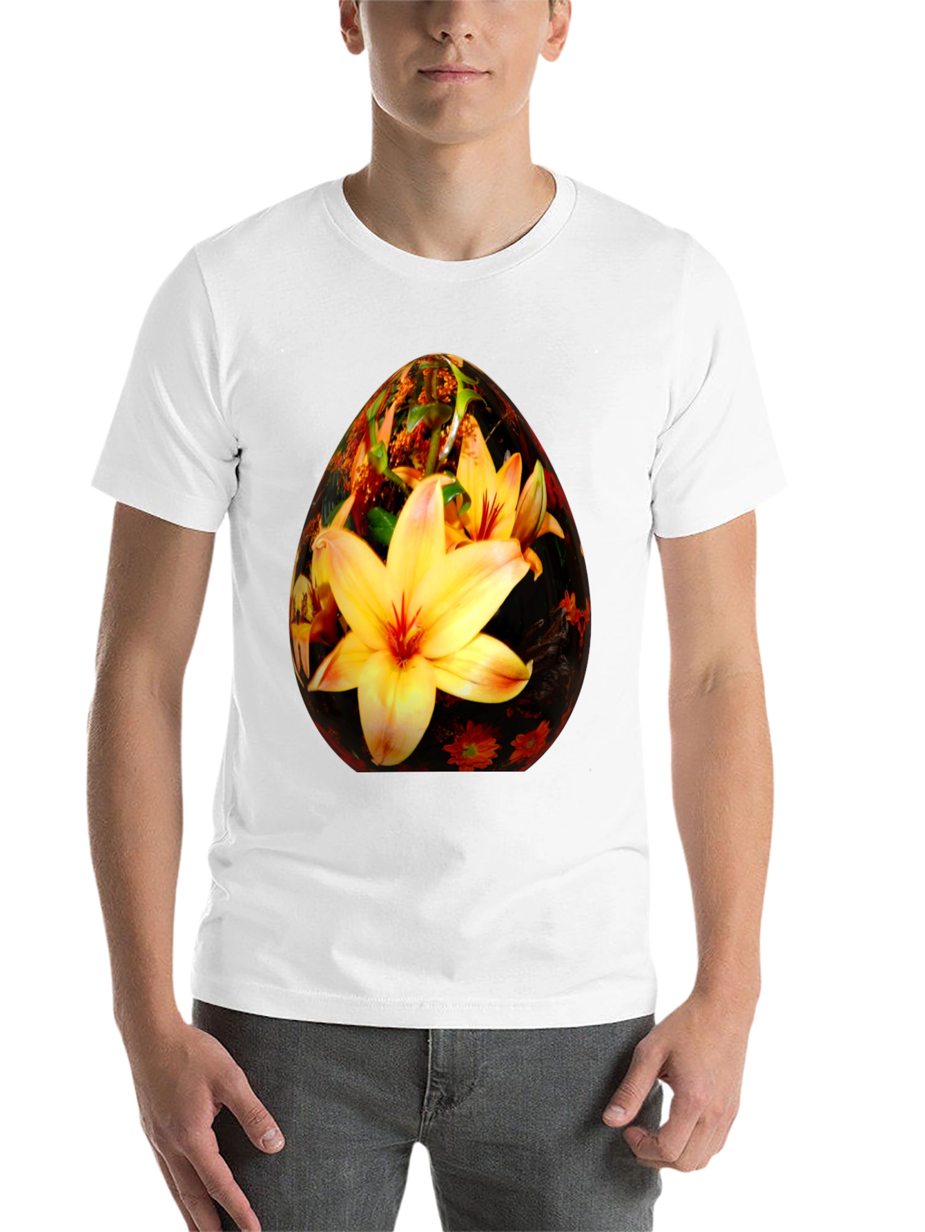 Black Floral Easter Egg Graphic Tee view 14