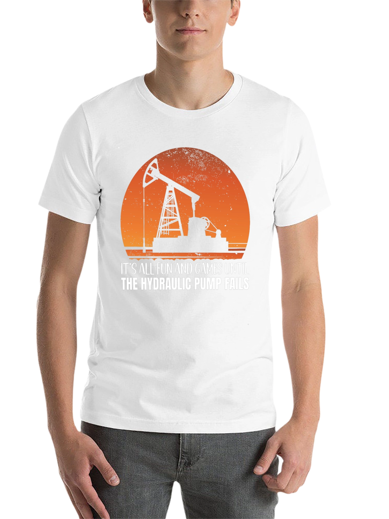 Black Hydraulic Pump Fails Funny T-Shirt view 14