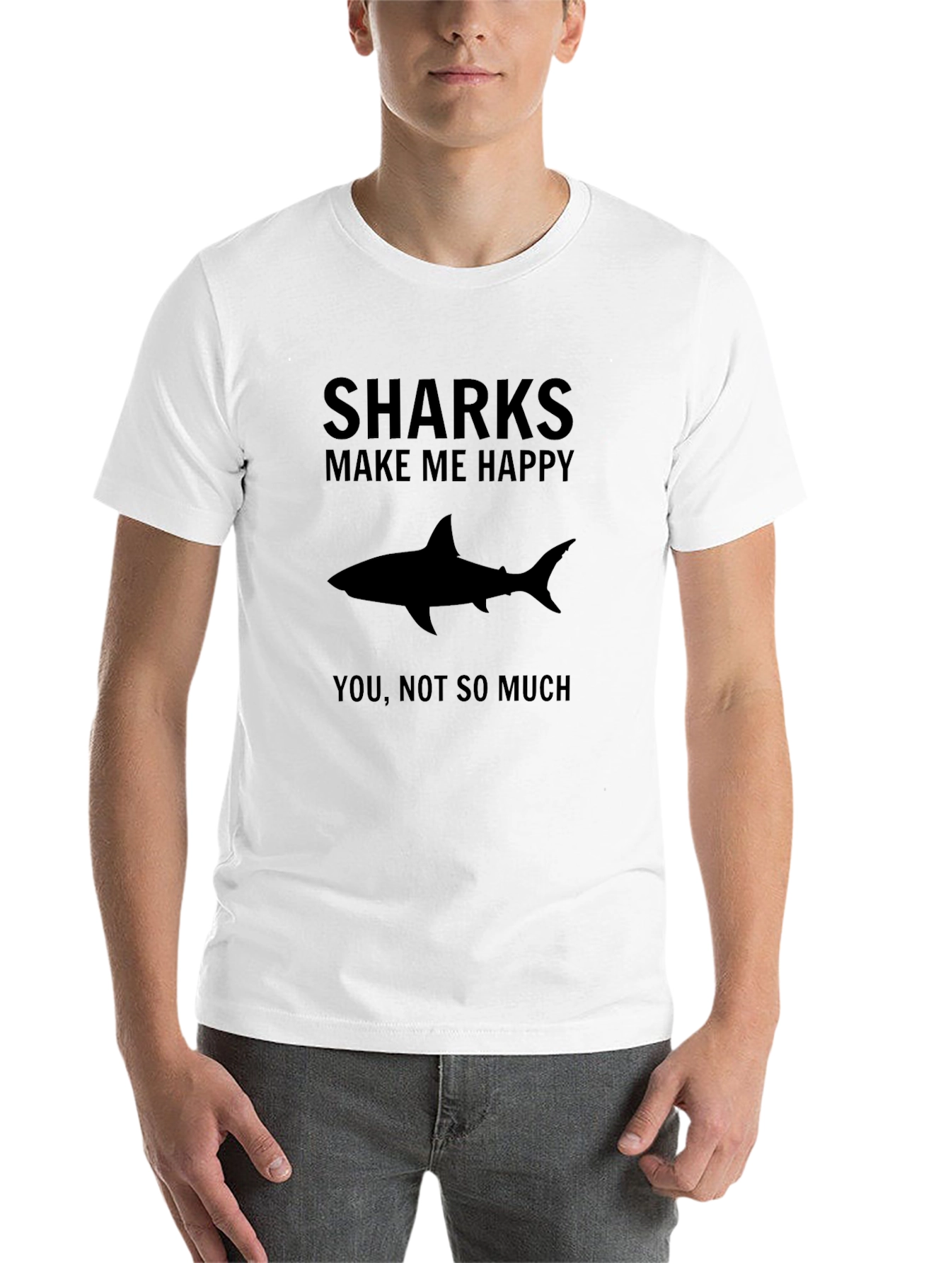 Black Shark Lover Graphic T-Shirt - Funny Shark Tee view 14