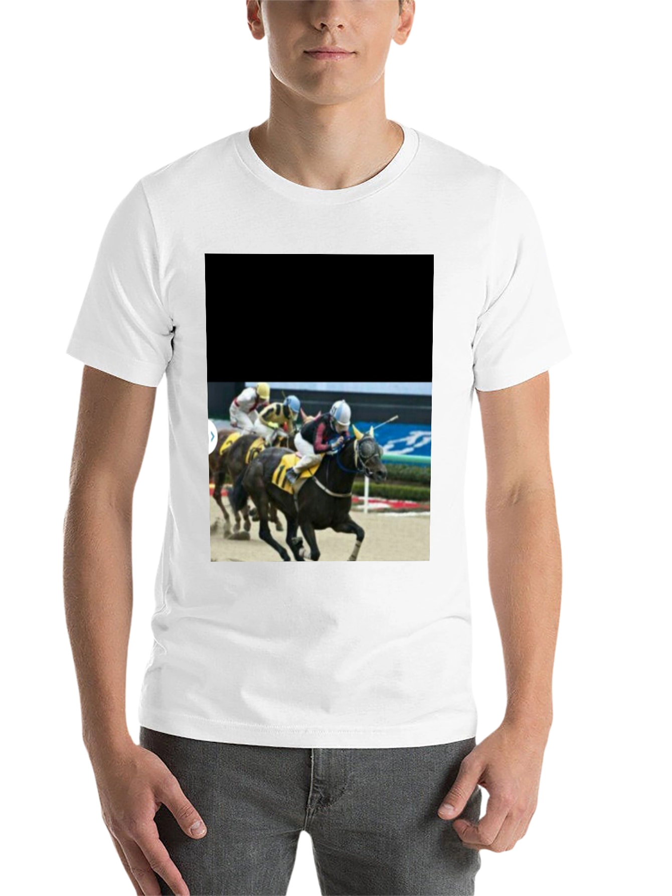 Black Horse Racing T-Shirt - Black Graphic Tee view 14