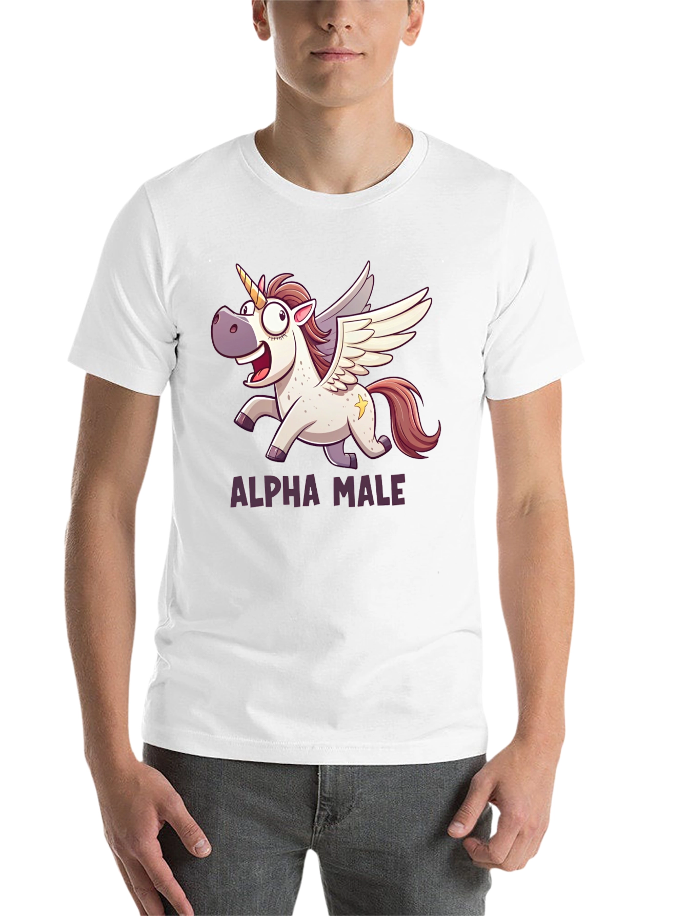 Black Alpha Male Unicorn T-Shirt - Black Graphic Tee view 14