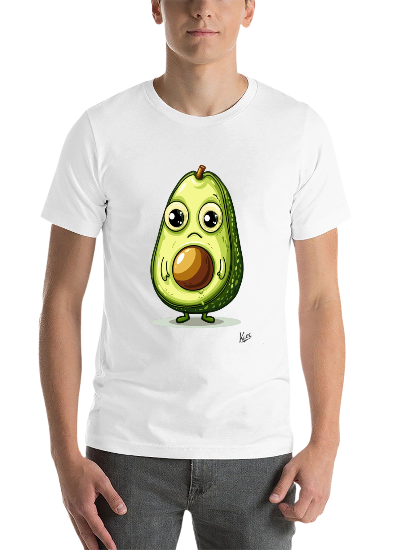 Black Cute Avocado T-Shirt - Unique Graphic Tee view 14