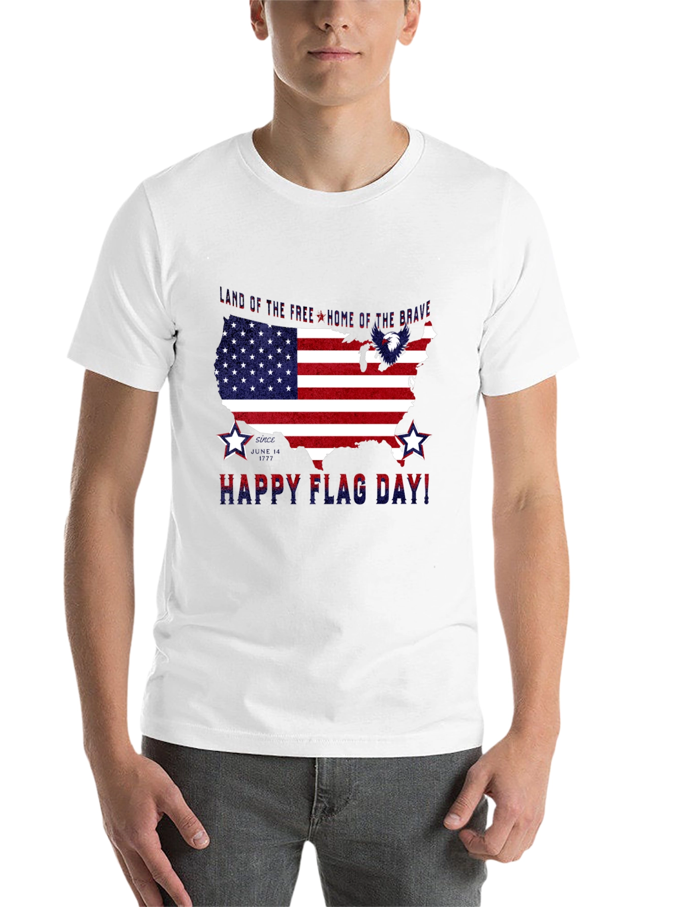 Black Patriotic USA Flag Happy Flag Day T-Shirt view 14